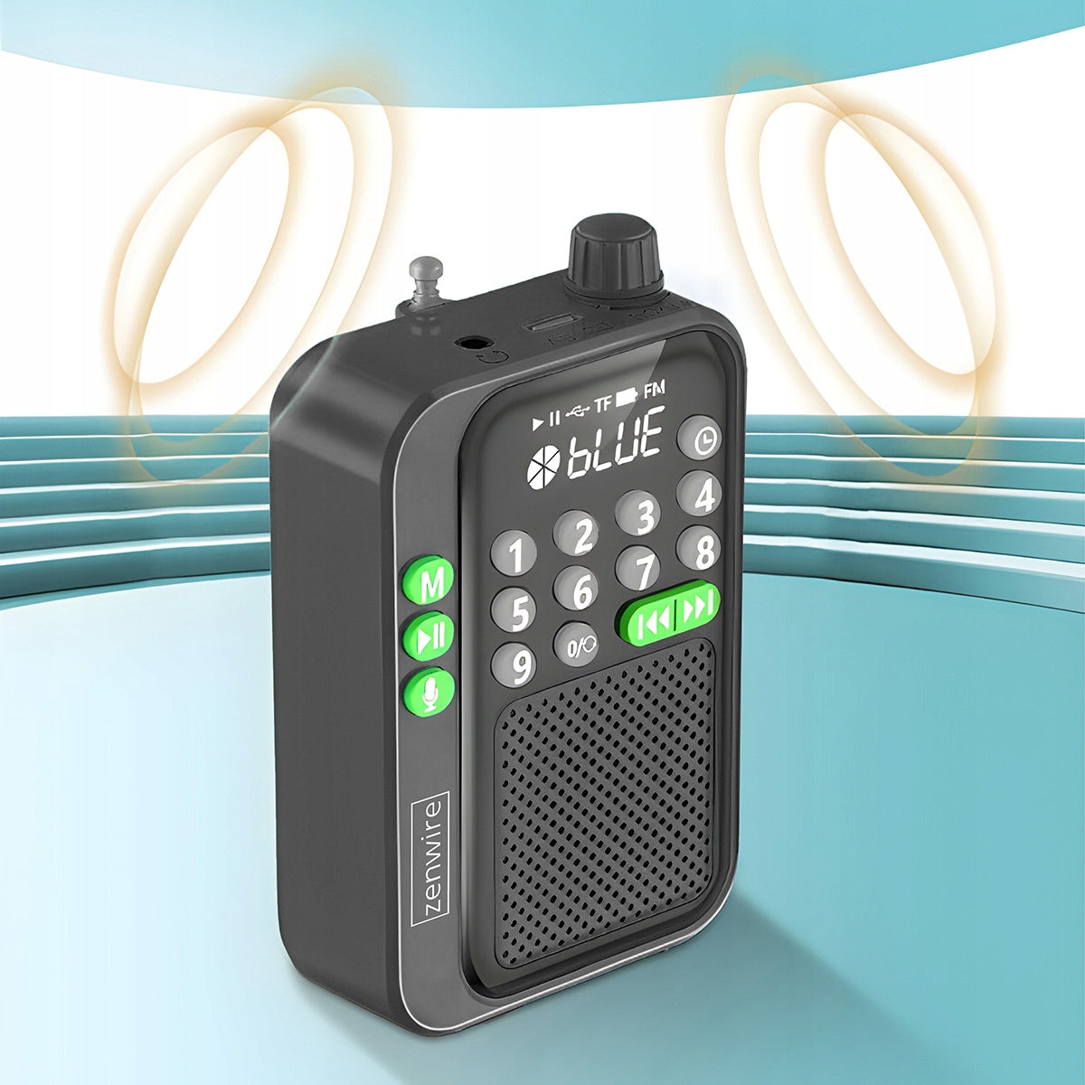 Mini radio FM de poche Bluetooth portable pour le chantier ou la cuisine, fonctionnant sur piles - Zenwire Y1