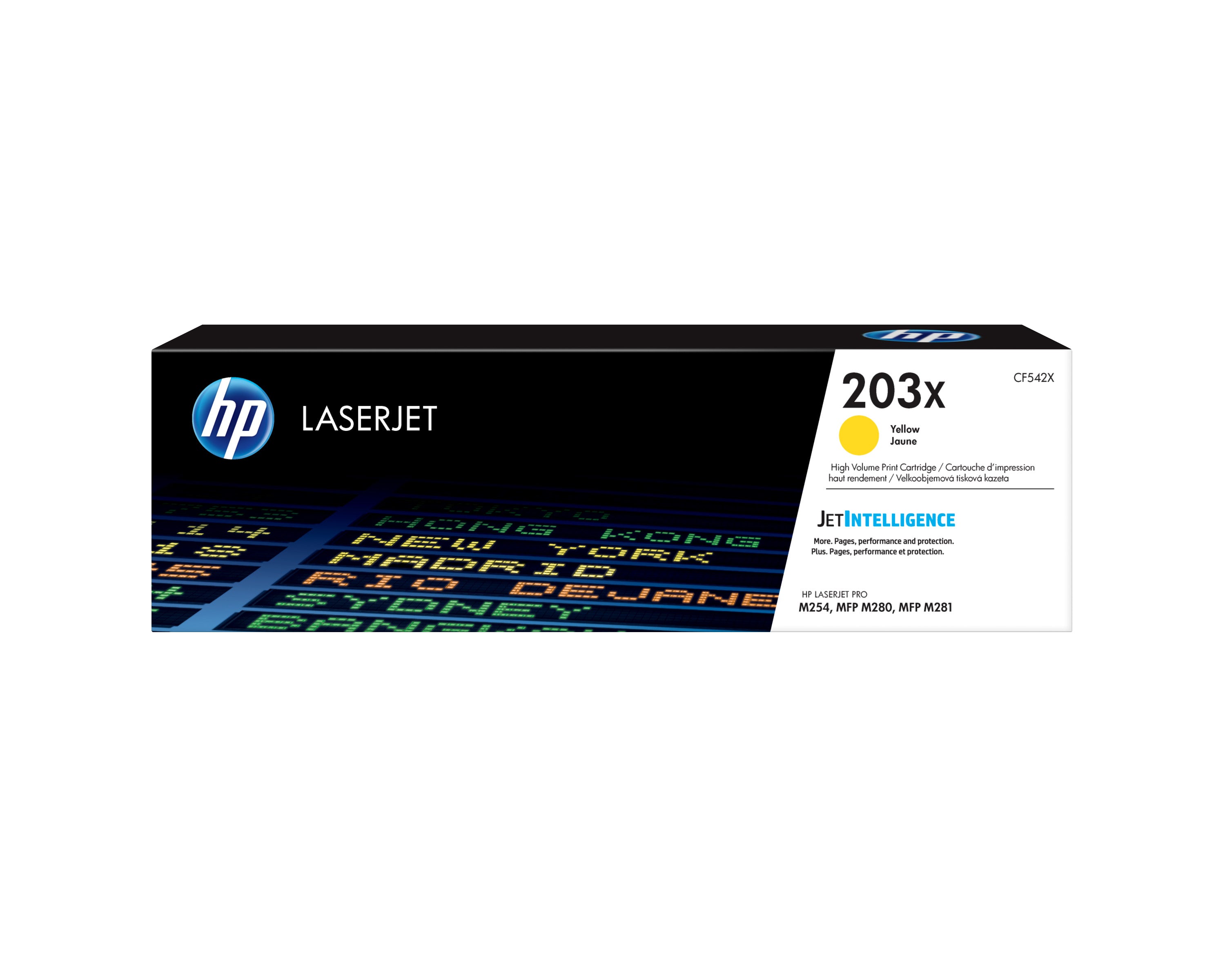 HP LaserJet Cartouche de toner grande capacité jaune authentique 203X pour