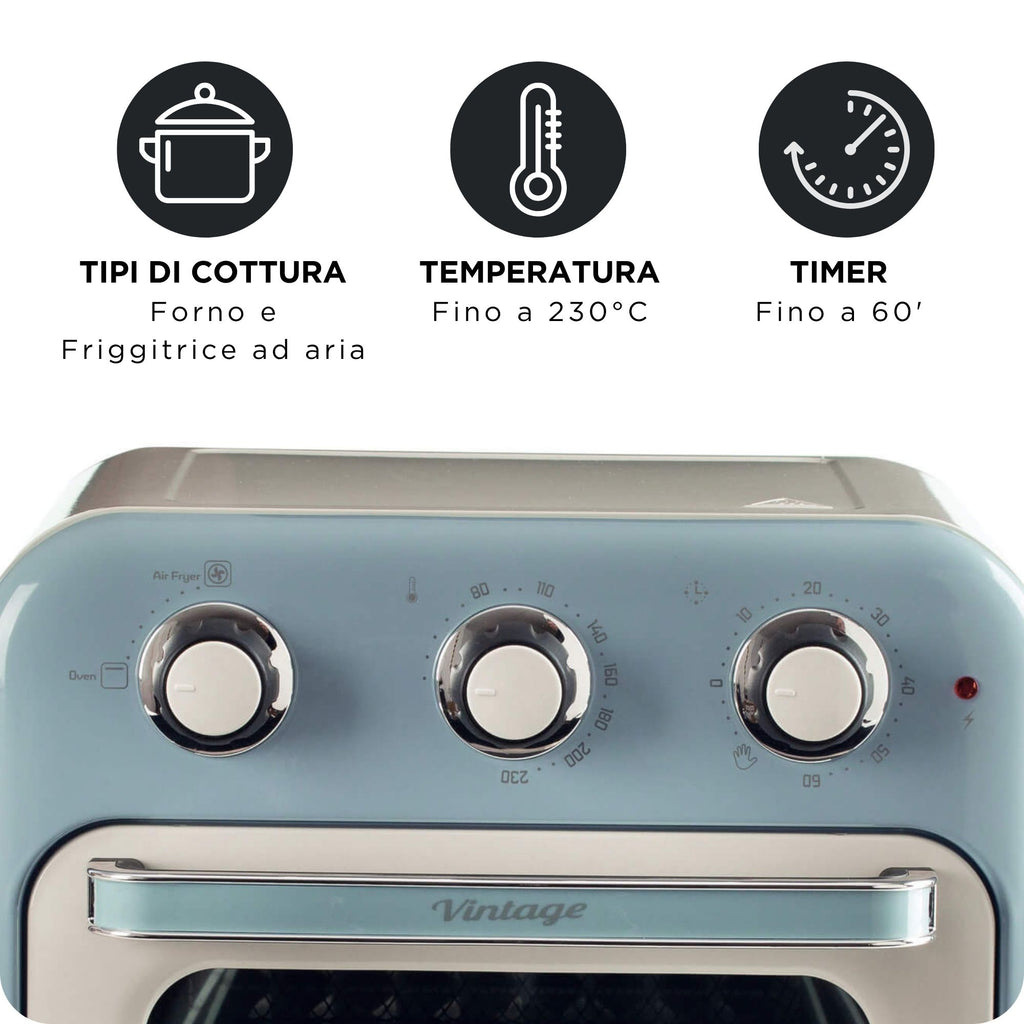 Ariete 4632/05 Friteuse à Air Chaud 16 L, 1400 W, Bleu Clair