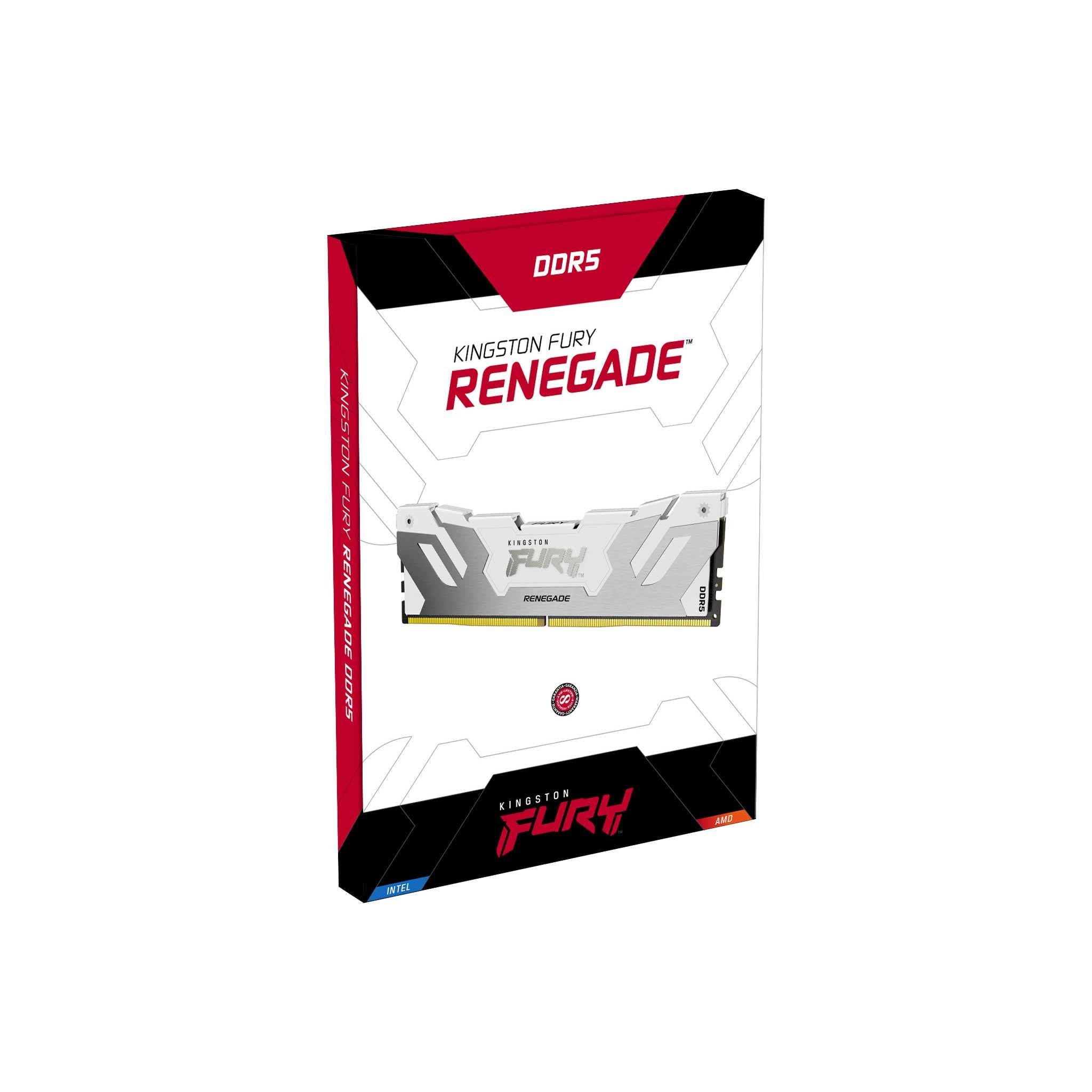Kingston Technology FURY 32 Go 8000 MT/s DDR5 CL38 DIMM (kit de 2) Renegade White XMP