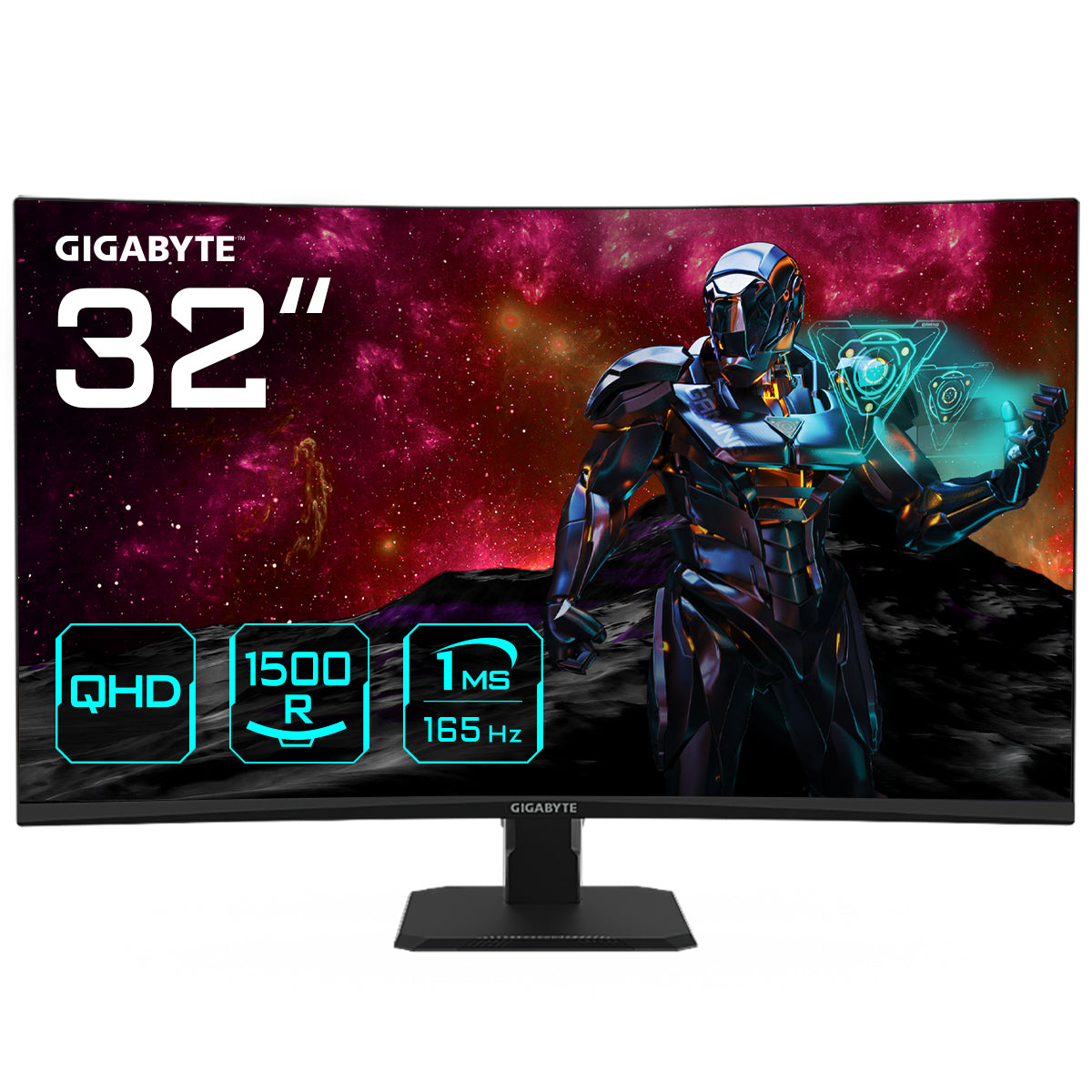 GIGABYTE GS32QC Moniteur de jeu incurvé 31,5" QHD - 2560 x 1440, 1500R, 165Hz, 1ms, 300 cd/m², FreeSync Premium, HDR Rea