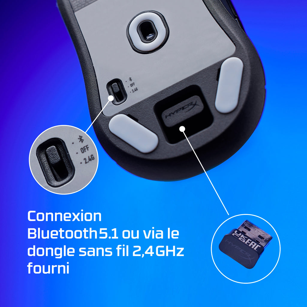 HyperX Pulsefire Haste 2 Mini - Souris gamer sans fil (noir)