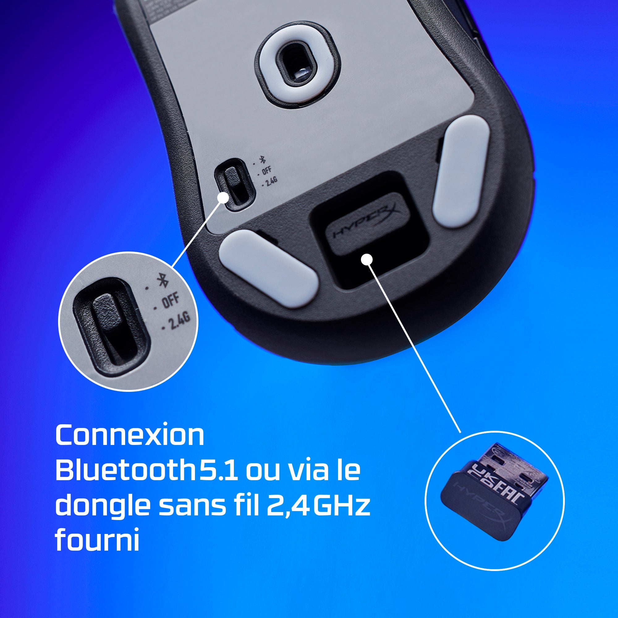 HyperX Pulsefire Haste 2 Mini - Souris gamer sans fil (noir)