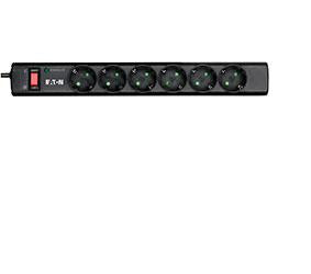 Eaton Protection Strip PS6D, Multiprise Parafoudre 6 Prises, 10A, Noir