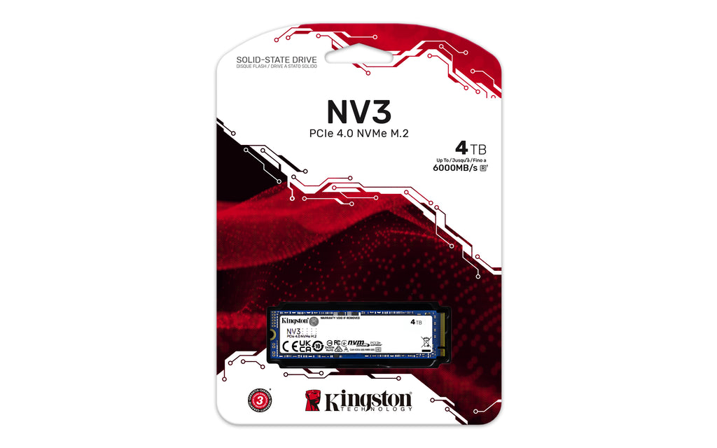 Kingston Technology NV3 4 To SSD M.2 2280 NVMe PCIe 4.0