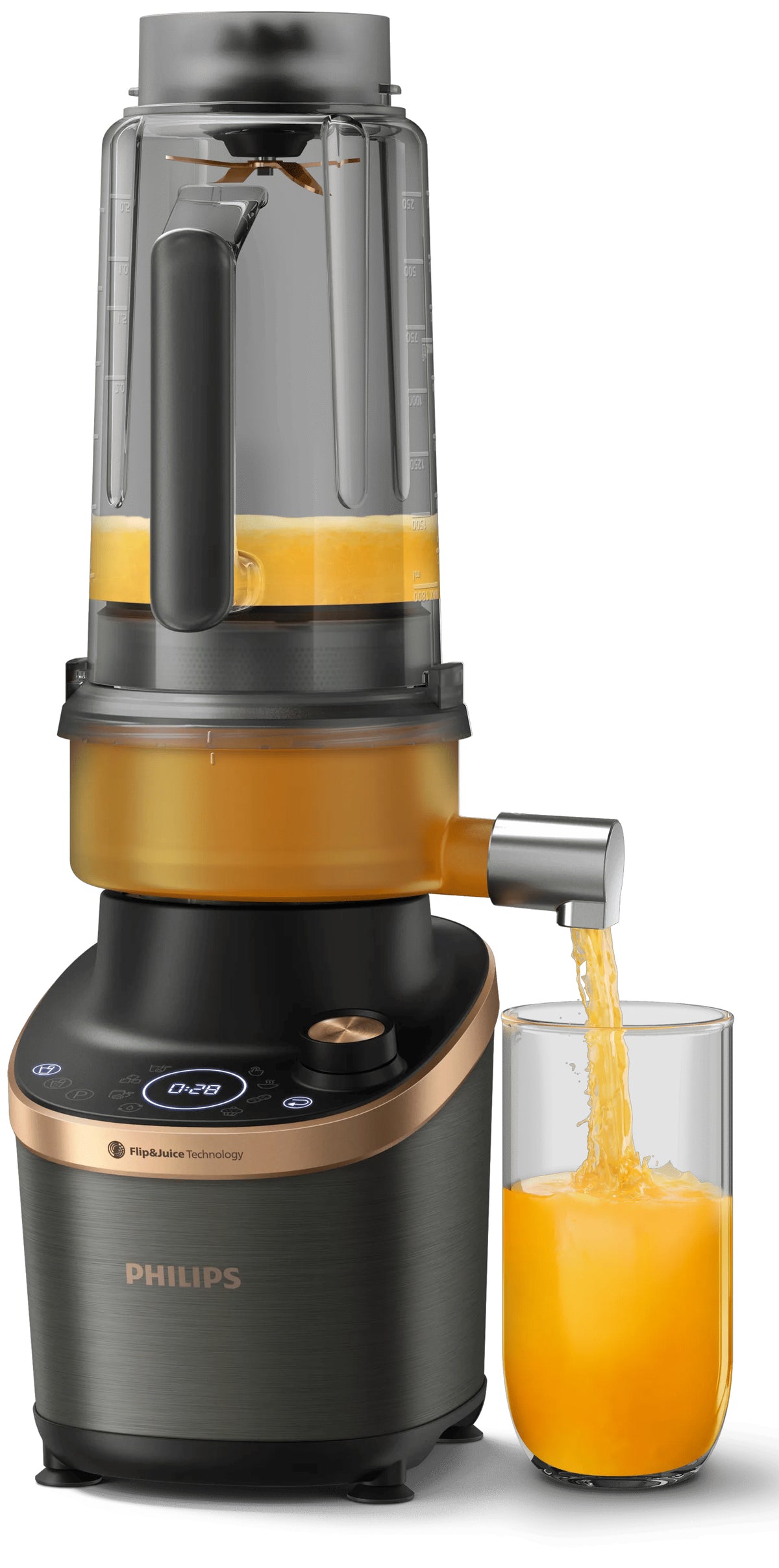 Philips Flip&Juice™ Blender HR3770/00 Blender haute vitesse avec module extracteur de jus