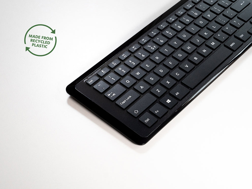 Clavier Mini Sans Fil Universel USB, RF et Bluetooth, QWERTY Anglais UK, Noir