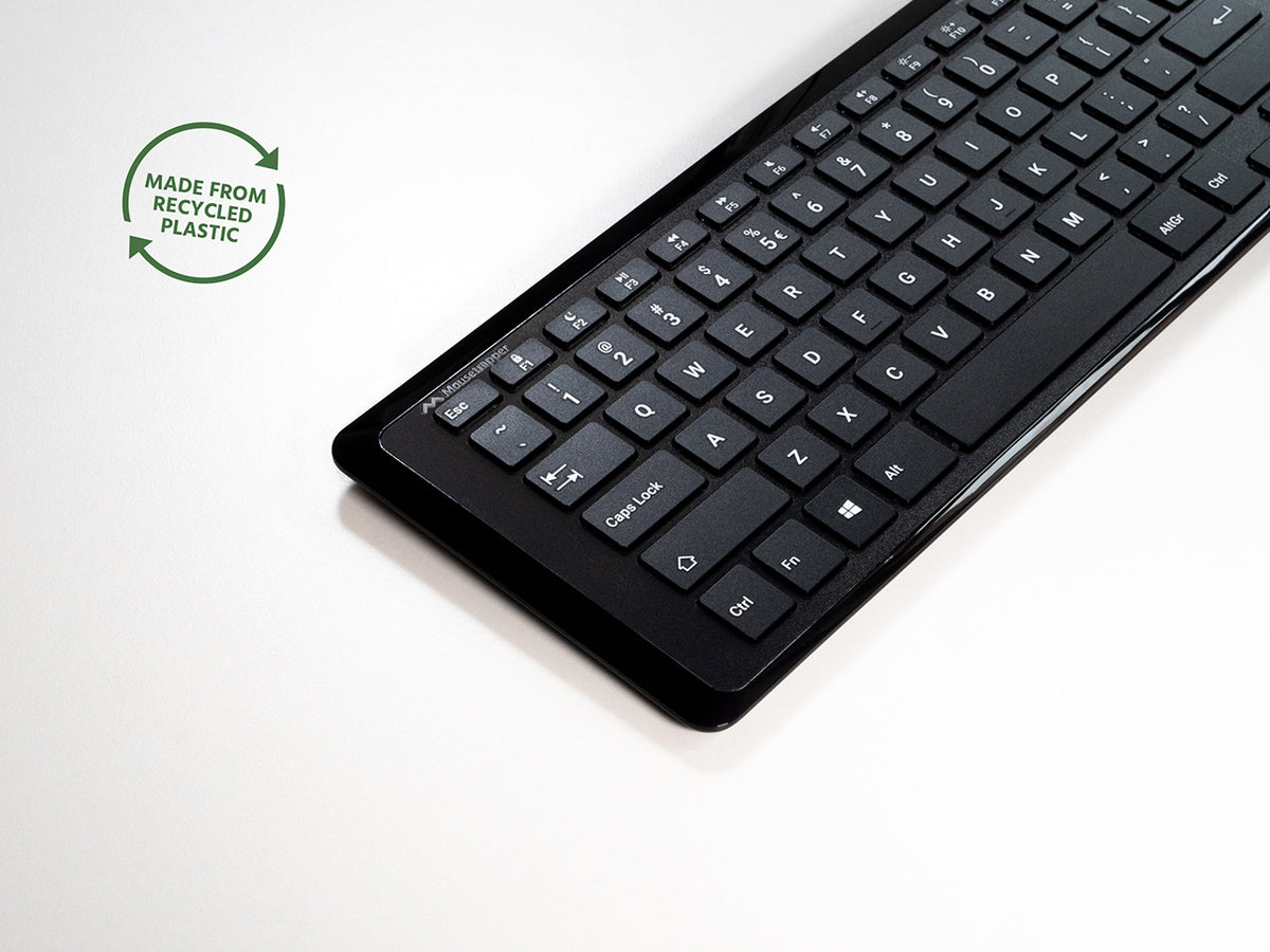 Clavier Mini Sans Fil Universel USB, RF et Bluetooth, QWERTY Anglais UK, Noir