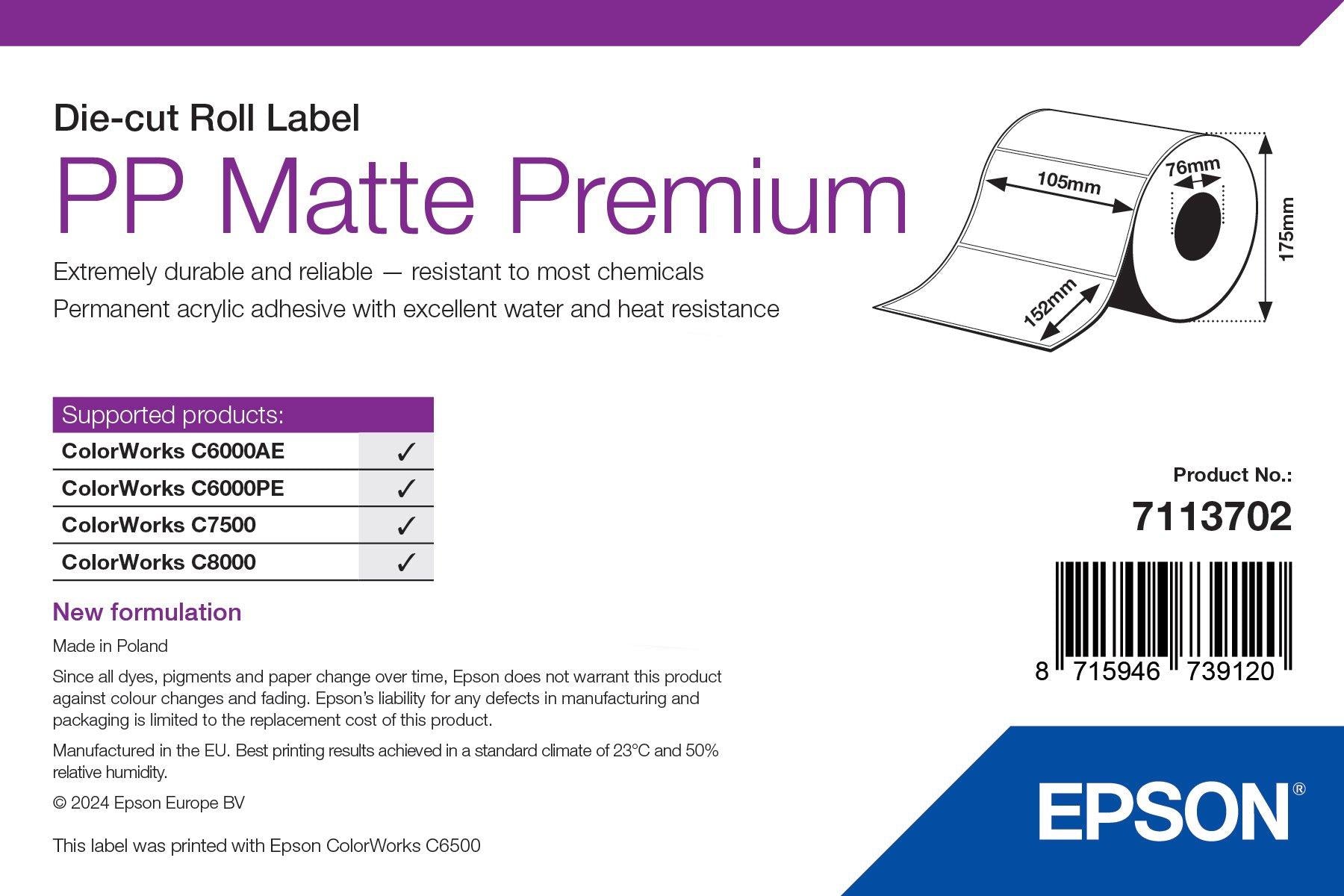 Epson 7113702 étiquette à imprimer Blanc Imprimante d'étiquette adhésive