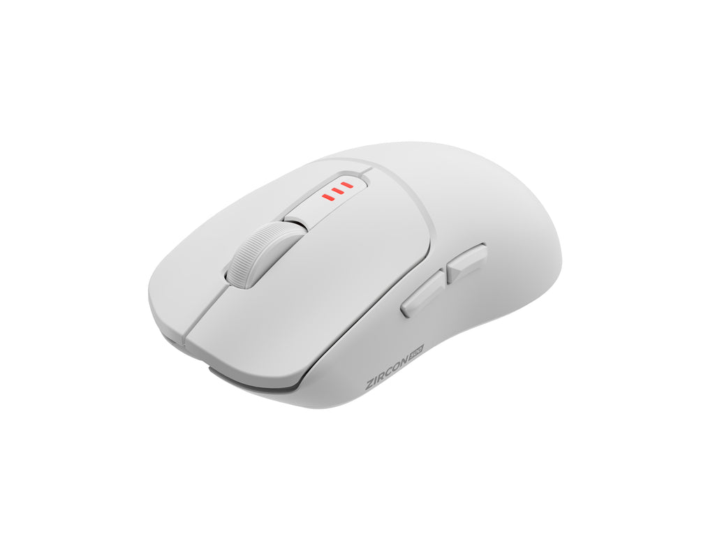Souris Gaming Zircon 500 Droitier RF Wireless, Bluetooth et USB Type-C, Optique 10000 DPI, Blanche