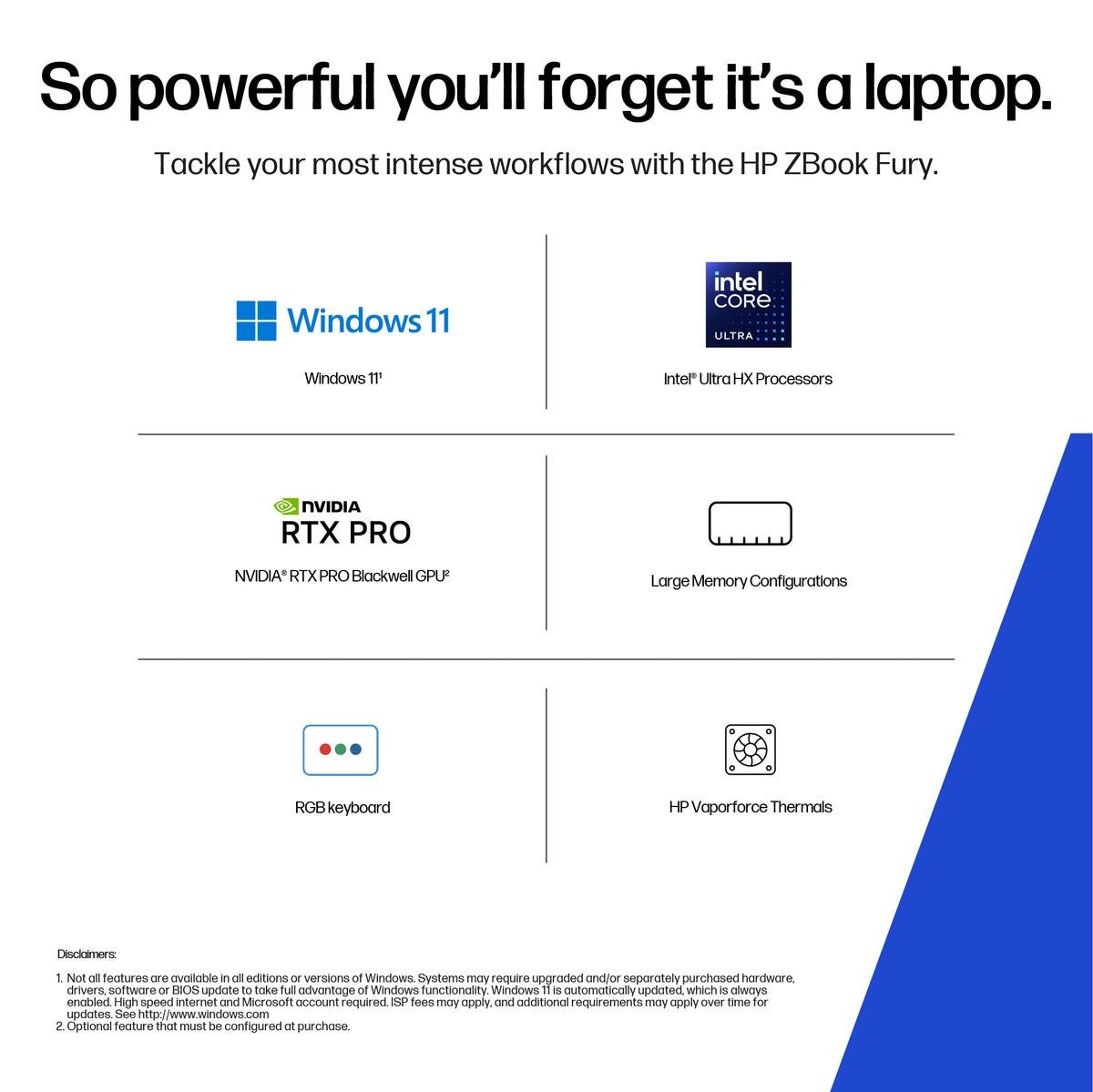 HP ZBook Fury 16 G1i Mobile Workstation 16 285HX 1TB NVIDIA RTX PRO 3000 Blackwell / Intel Graphics Windows 11 Pro