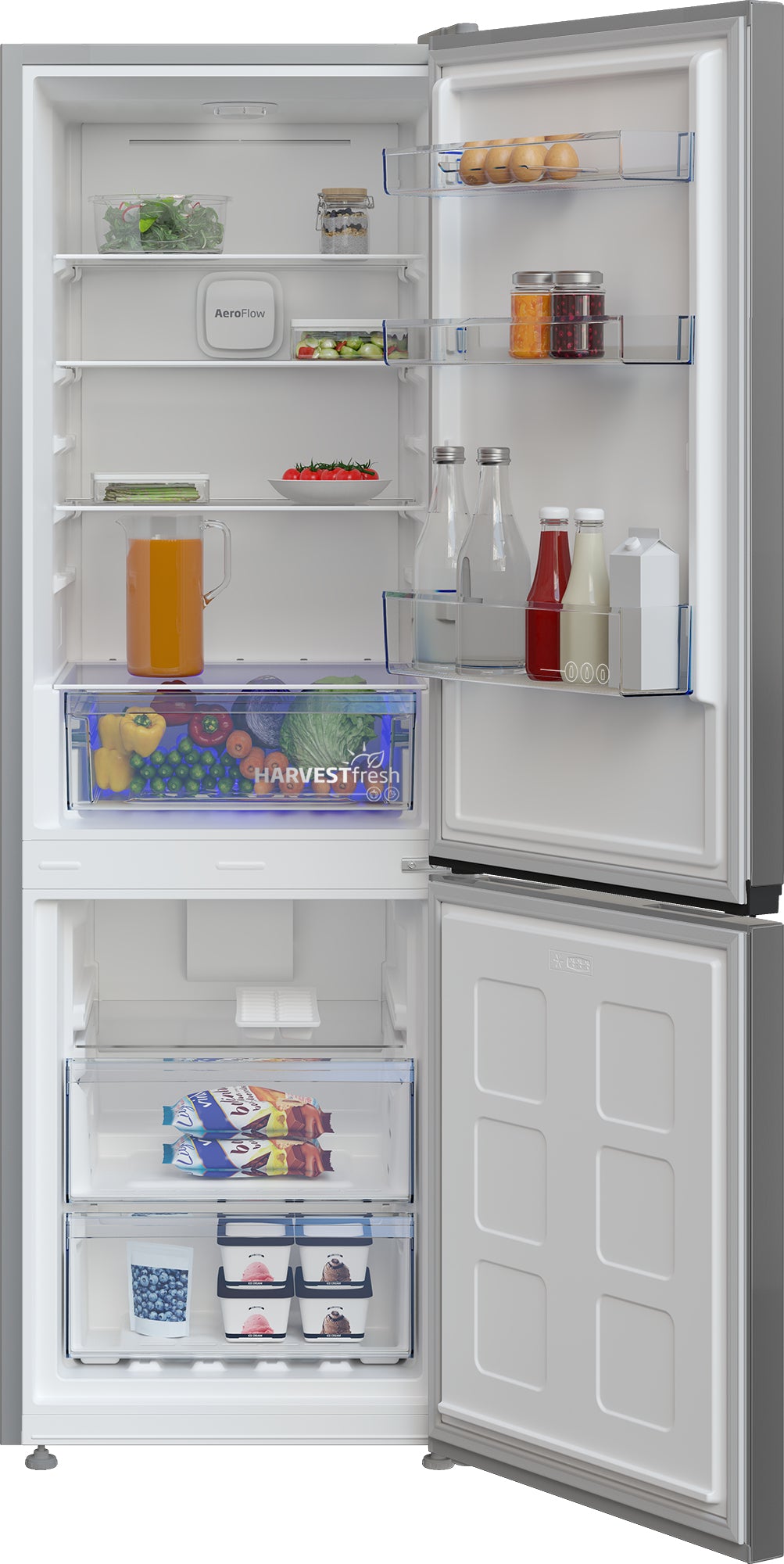 Beko B1RCNA344S réfrigérateur-congélateur Pose libre 301 L Acier inoxydable