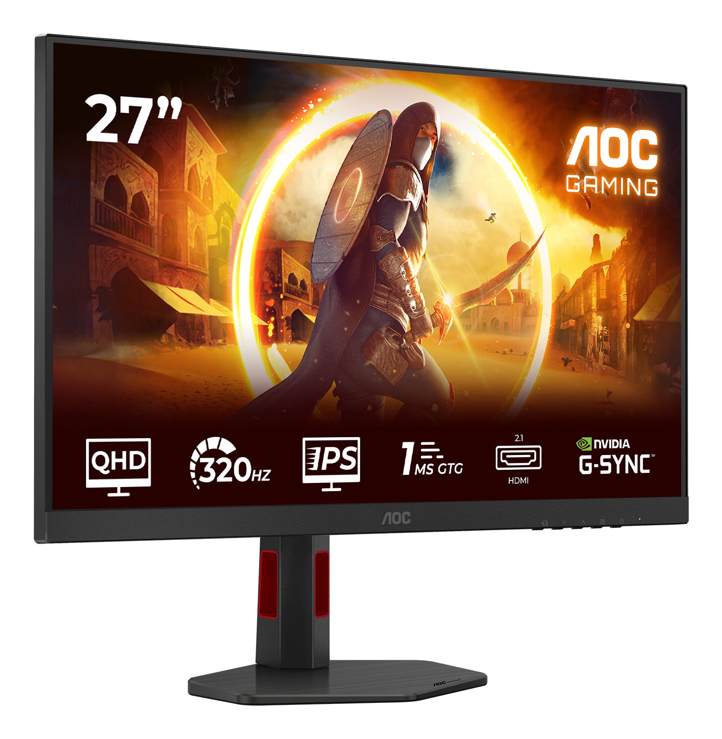 AOC G4 Q27G4SRU écran plat de PC 68,6 cm (27") 2560 x 1440 pixels Quad HD LED Noir, Rouge