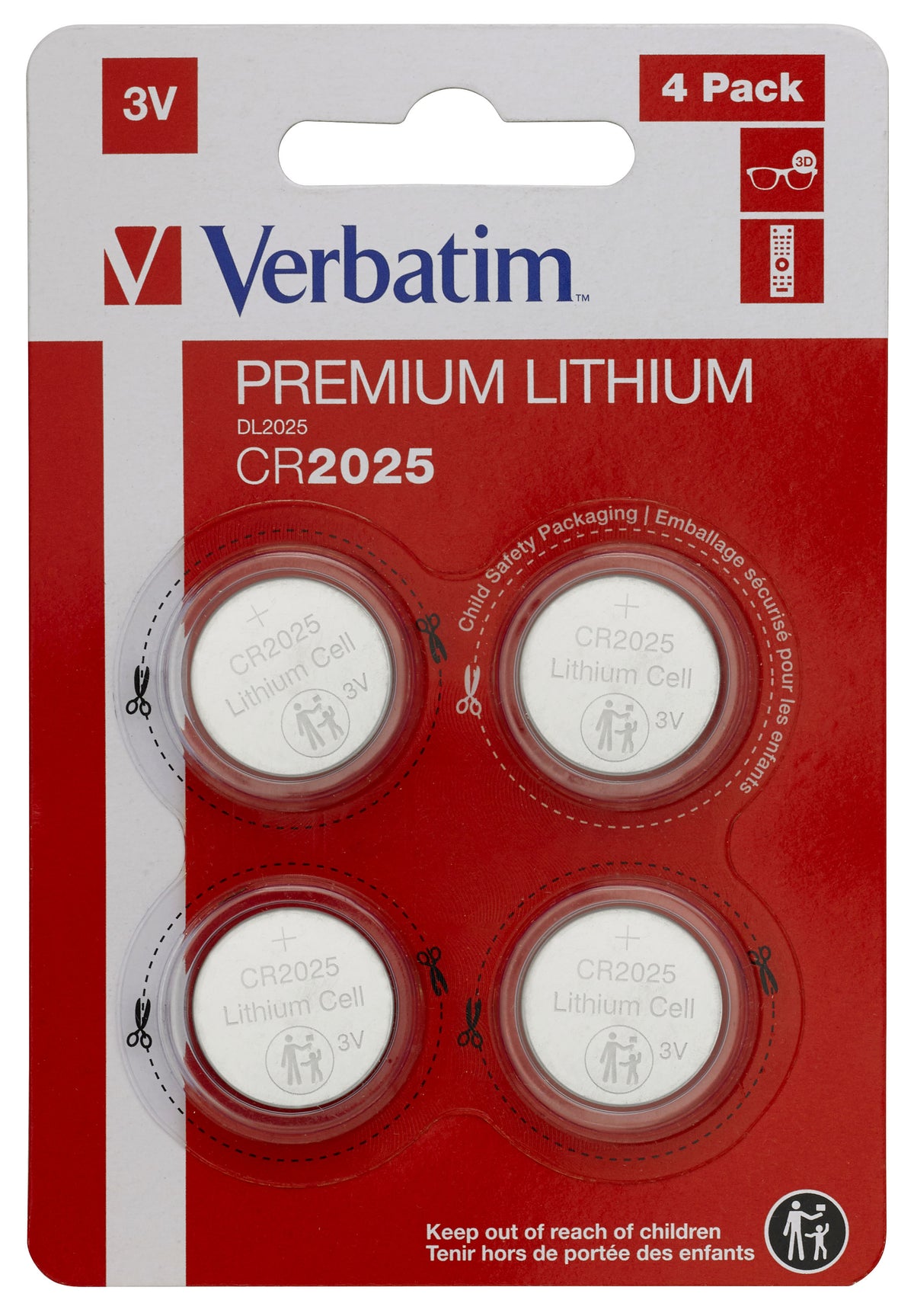 Verbatim Batterie Lithium CR2025 à usage unique