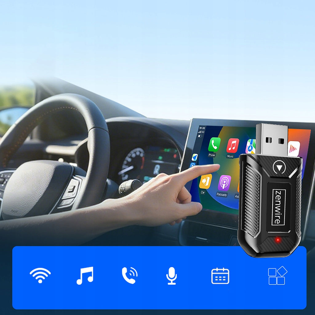 Mini-adaptateur CarPlay/Android Auto sans fil CarLink Audio USB/USB-C 10 m Zenwire M30