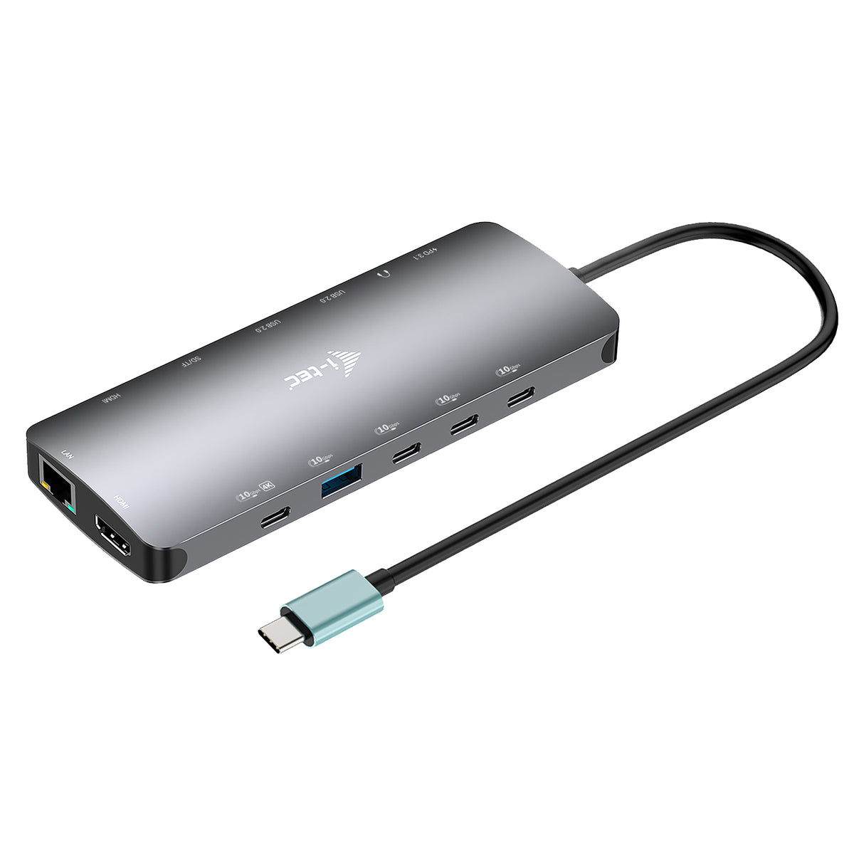 i-tec Metal USB-C Nano 3x Display Dock, 2x HDMI, 1x USB-C Vidéo, Power Delivery 140W