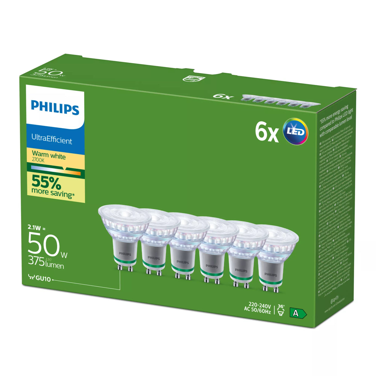 Philips 8721103135636 ampoule LED Blanc chaud 2,1 W GU10 - vue 2