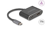 Delock USB Type-C Adapter zu HDMI (DP Alt Mode) 8K mit HDR und Power Delivery 100 W