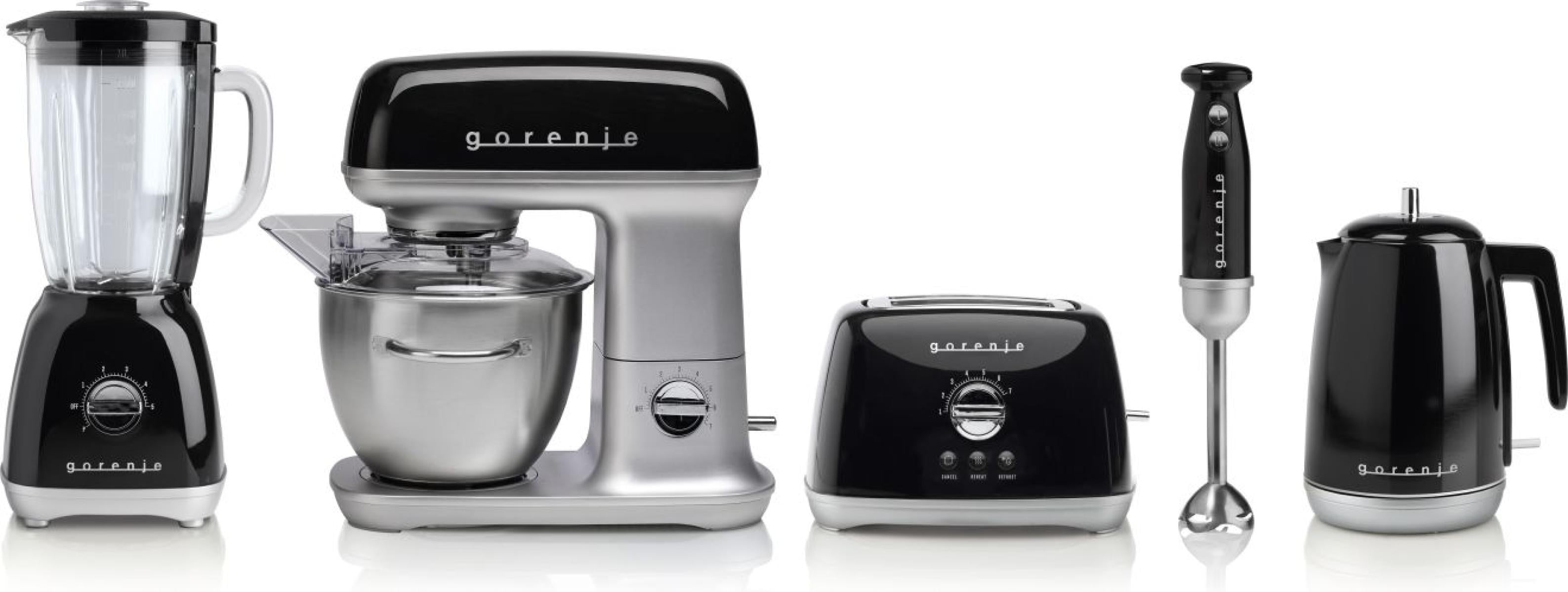 Gorenje MMC1000RLBK robot de cuisine 1000 W 4,5 L Noir, Métallique