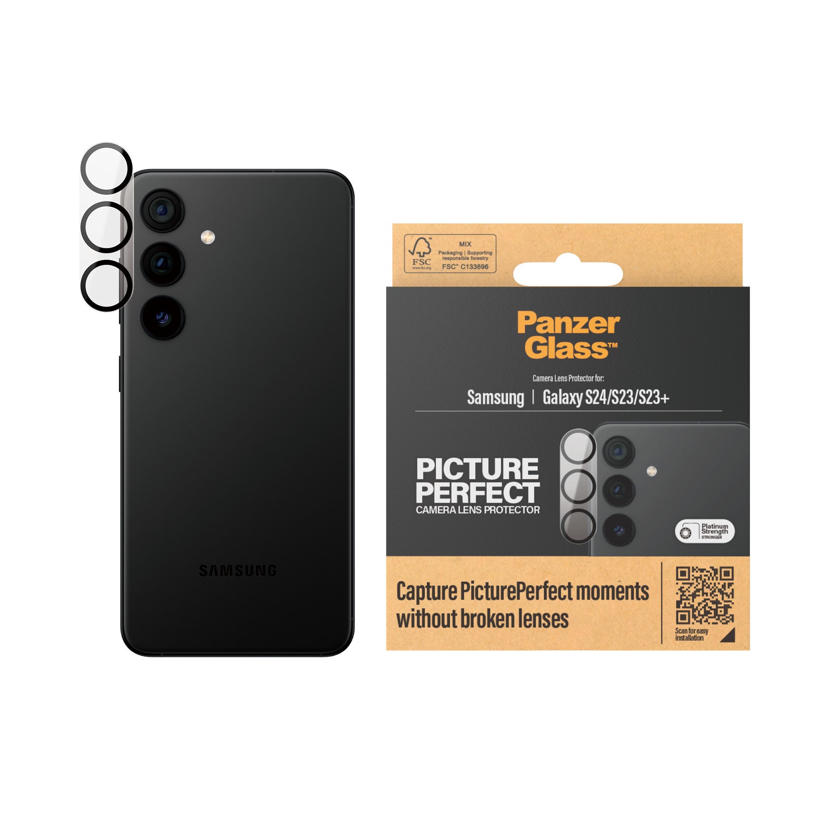 PanzerGlass ® PicturePerfect Camera Lens Protector Samsung Galaxy S24 | S23 | S23+ Protection d'écran transparent 1 pièce(s)