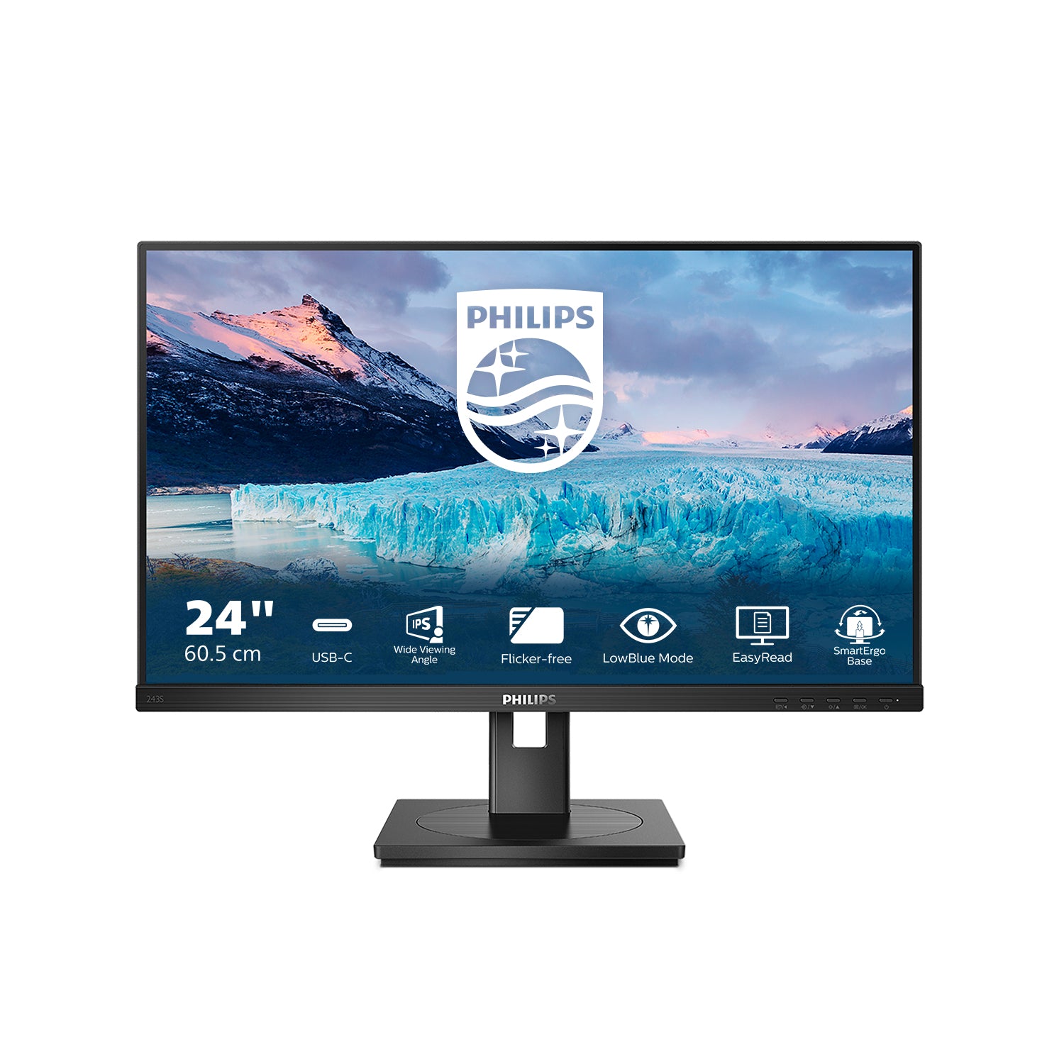 Philips S Line 243S1/00 écran plat de PC 60,5 cm (23.8") 1920 x 1080 pixels Full HD LCD Noir