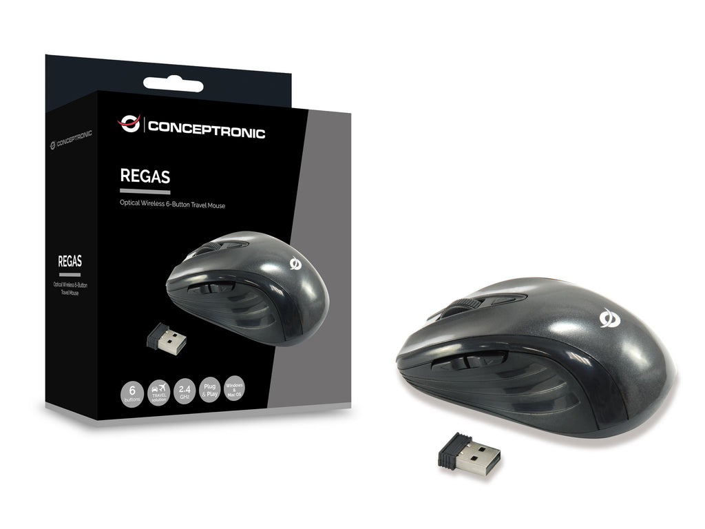 Conceptronic CLLM5BTRVWL souris Voyage Droitier RF sans fil Optique 1600 DPI