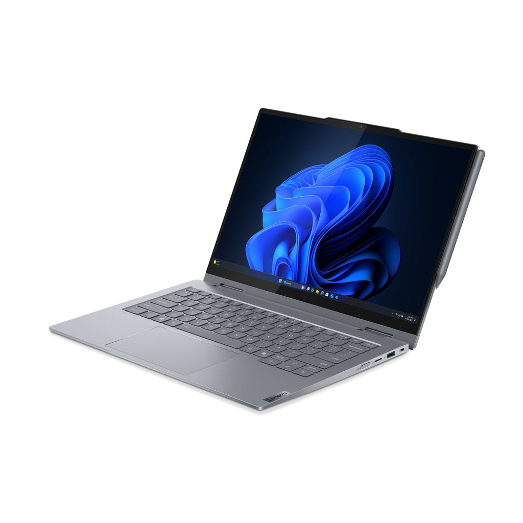 Lenovo ThinkBook 14 2-in-1 G5 IAU Intel Core Ultra 5 225U Hybride (2-en-1) 35,6 cm (14") Écran tactile WUXGA 32 Go DDR5-SDRAM 512 Go SSD Wi-Fi 6E (802.11ax) Windows 11 Pro Allemand Gris
