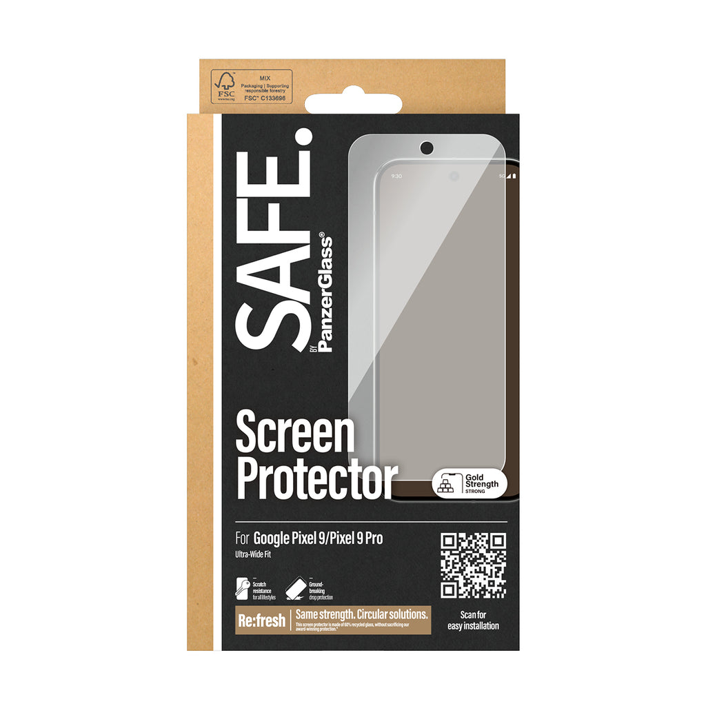 PanzerGlass SAFE. by ® Screen Protector Google Pixel 9 5G | 9 Pro 5G | Ultra-Wide Fit Protection d'écran transparent 1 pièce(s)