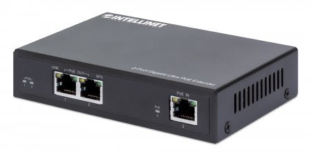 Intellinet Prolongateur Ultra PoE Gigabit 2 ports, Extension 100m, Budget 60W, IEEE 802.3bt/at/af, Boîtier Métal