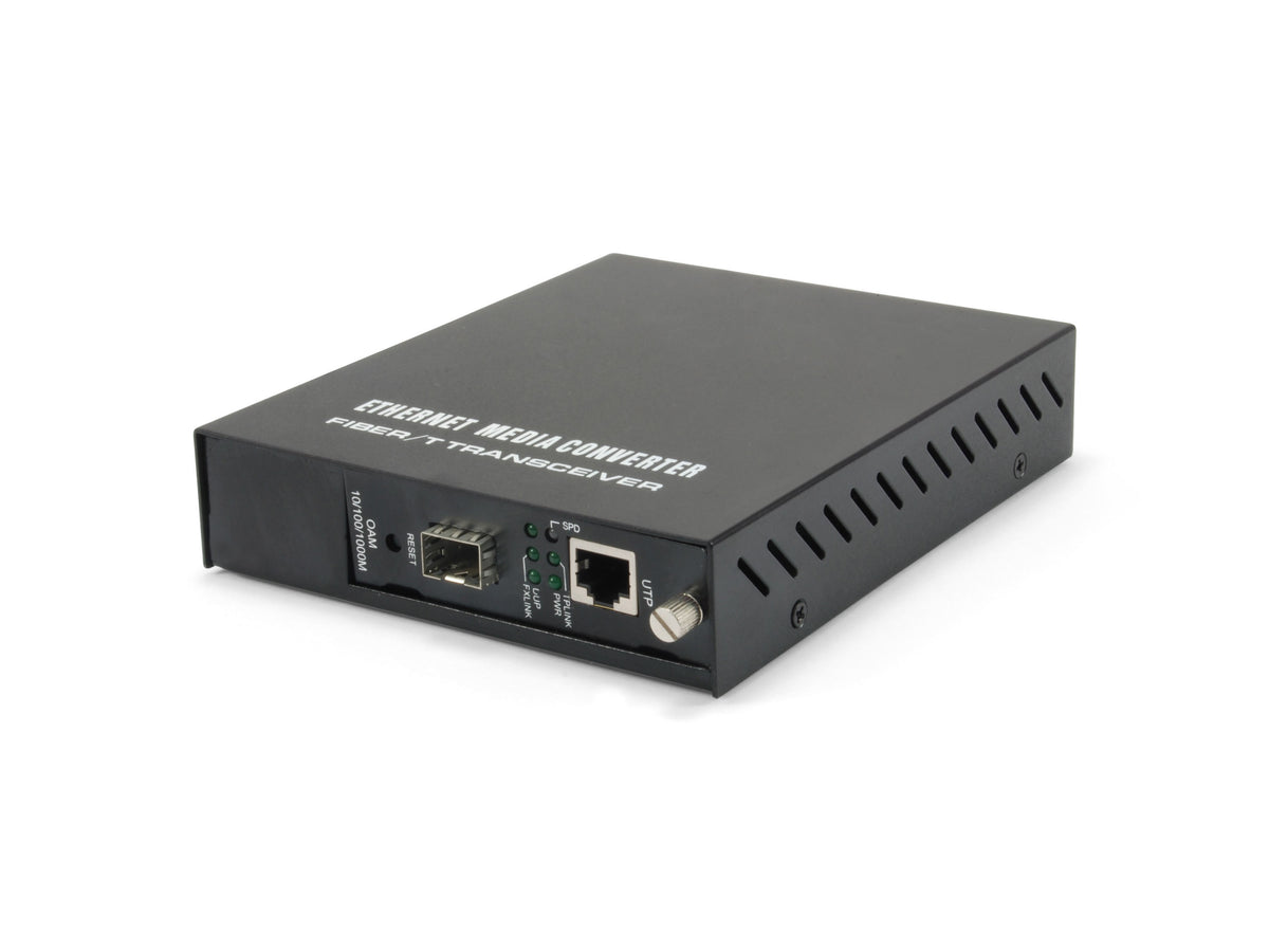 LevelOne GVM-1000 convertisseur de support réseau 1000 Mbit/s Noir - vue 2