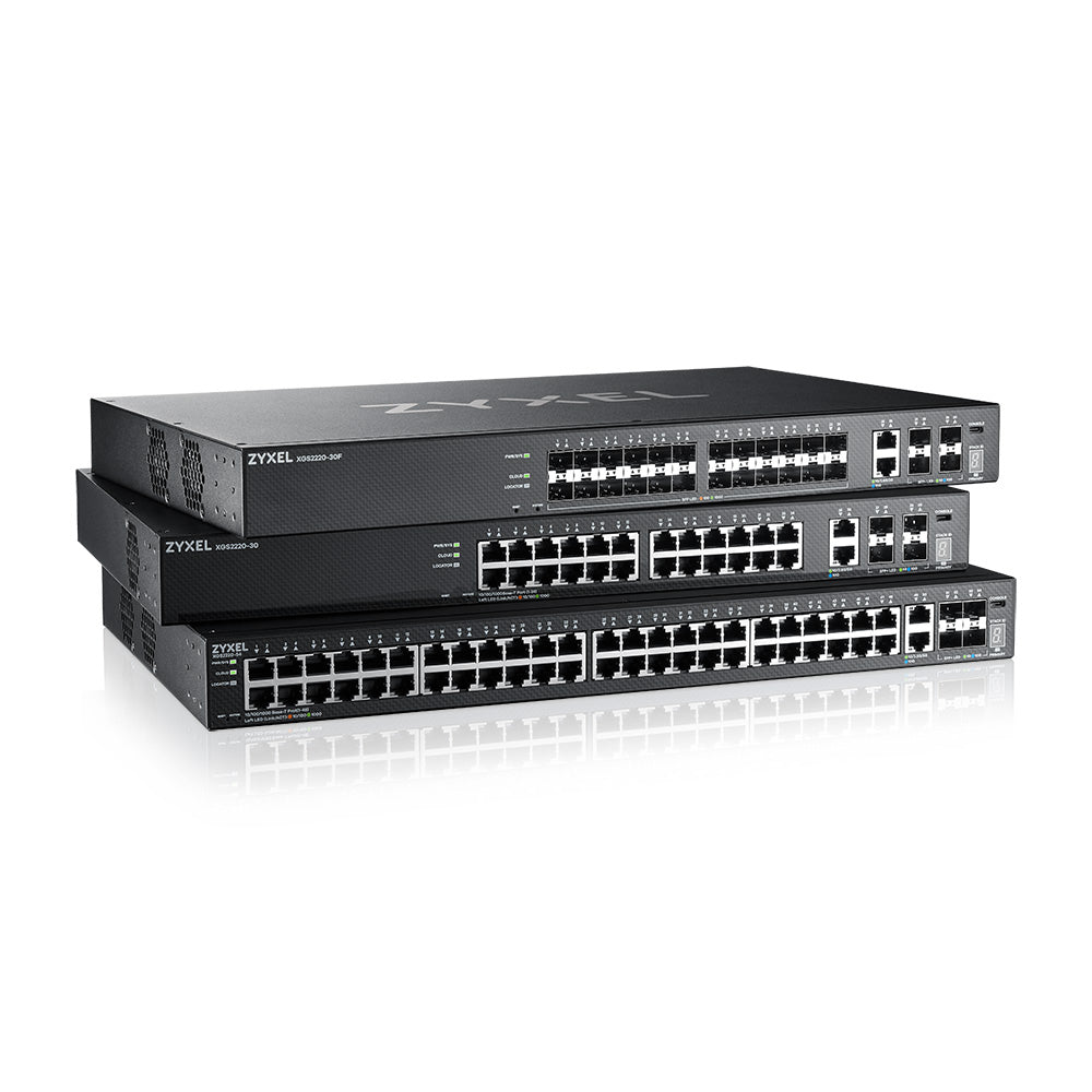 Zyxel XGS2220-30HP Switch Gigabit Ethernet L3 Géré PoE, Noir