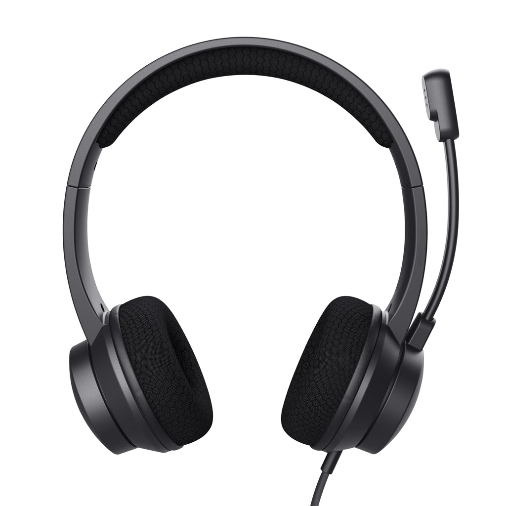 Trust Ayda Casque Filaire avec Arceau, Microphone Antibruit ENC, USB Type-A, Noir