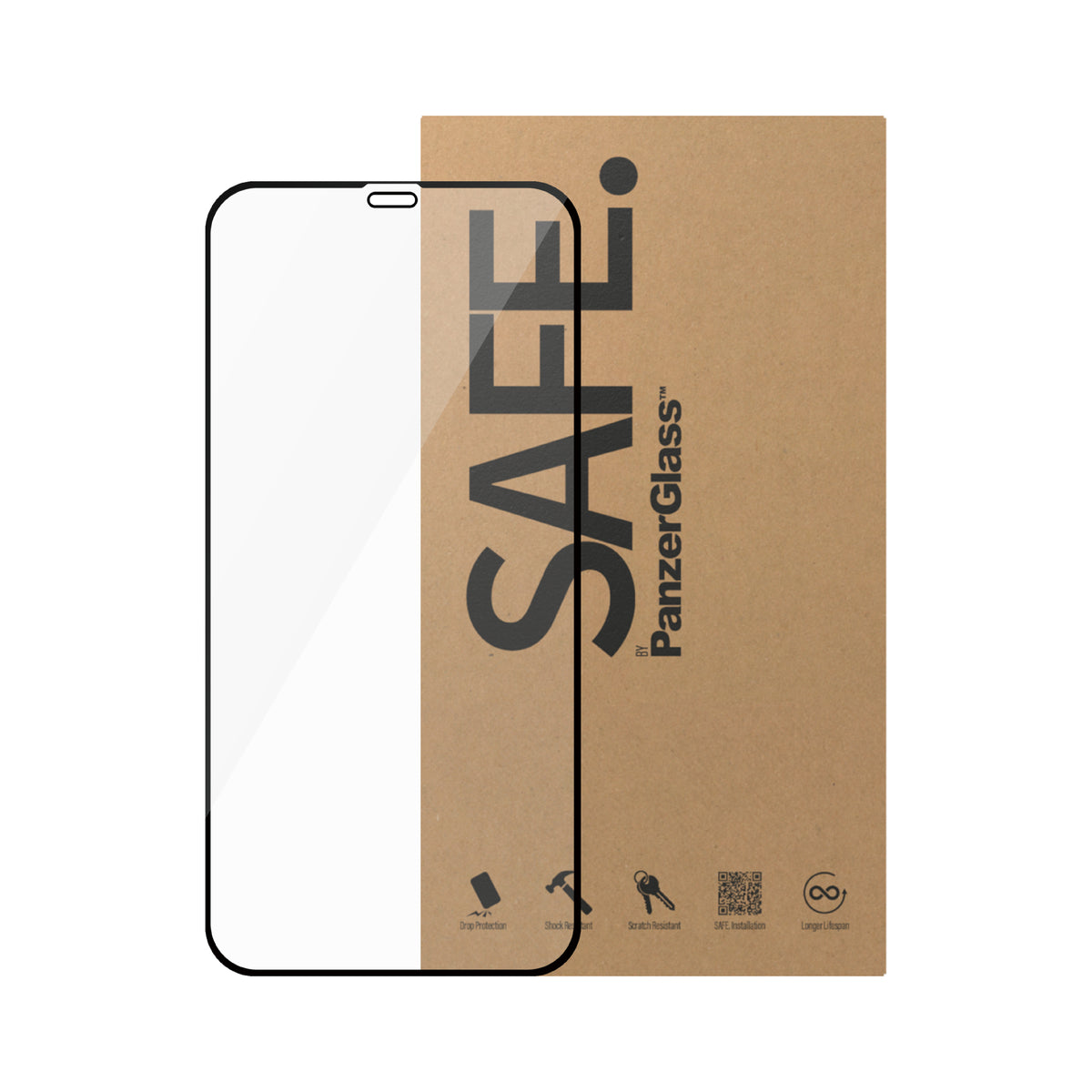 PanzerGlass SAFE. Protection d'écran Ultra-Wide Fit pour iPhone 12 et iPhone 12 Pro, Transparent, Lot de 50 pièces