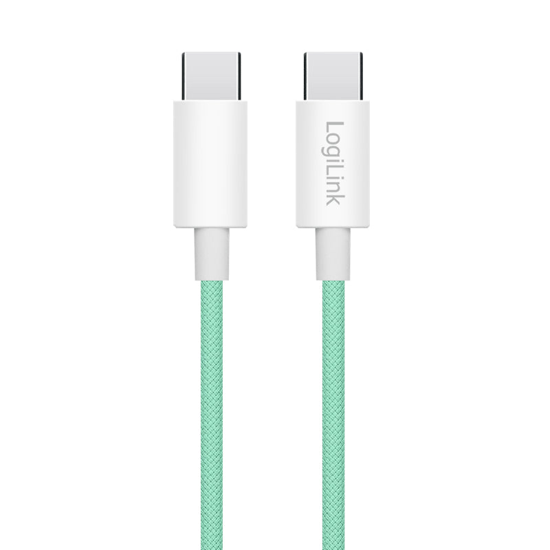 LogiLink CU0347 câble USB USB 2.0 1 m USB C 0,48 Gbit/s 60 W Vert - vue 2