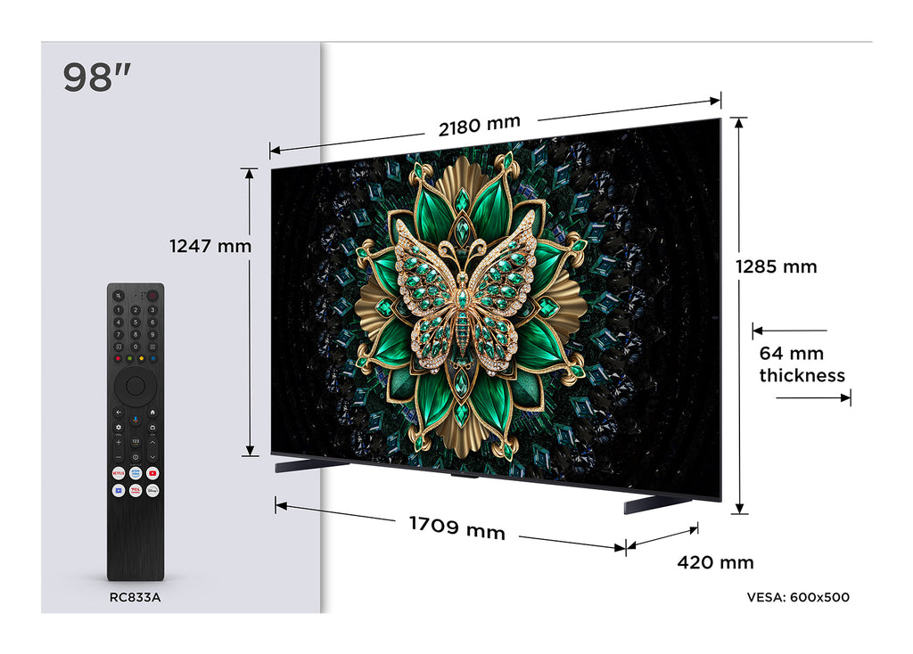 TCL C6K 98C6K TV 2,49 m (98") 4K Ultra HD Smart TV Wifi Métallique