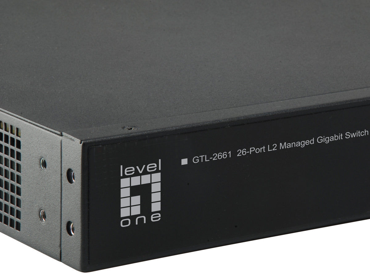 LevelOne GTL-2661 commutateur réseau Géré L2 Gigabit Ethernet (10/100/1000) Noir - vue 3