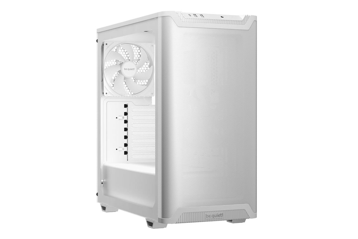 be quiet! Pure Base 501 Blanc | Boîtier PC vitré, Mini ATX / Micro ATX / ATX, 2 ventilateurs Pure Wings 3 140 mm PWM