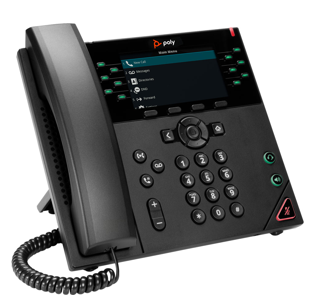 HP Poly Téléphone IP VVX 450, 12 Lignes, Compatible PoE, Noir