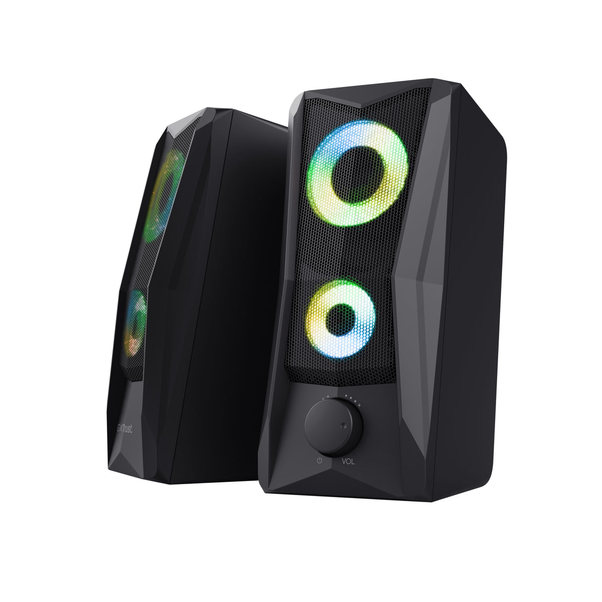 Trust GXT 606 JAVV Enceintes Compactes 2.0 RGB, Noir, 12 W