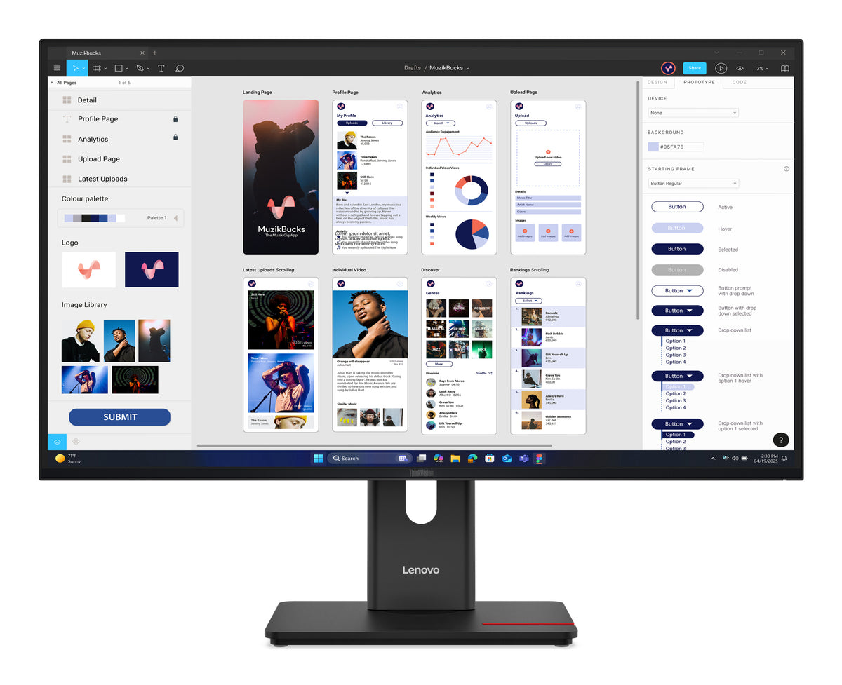 Lenovo ThinkVision T32UD-40 Moniteur 31.5" 4K UHD