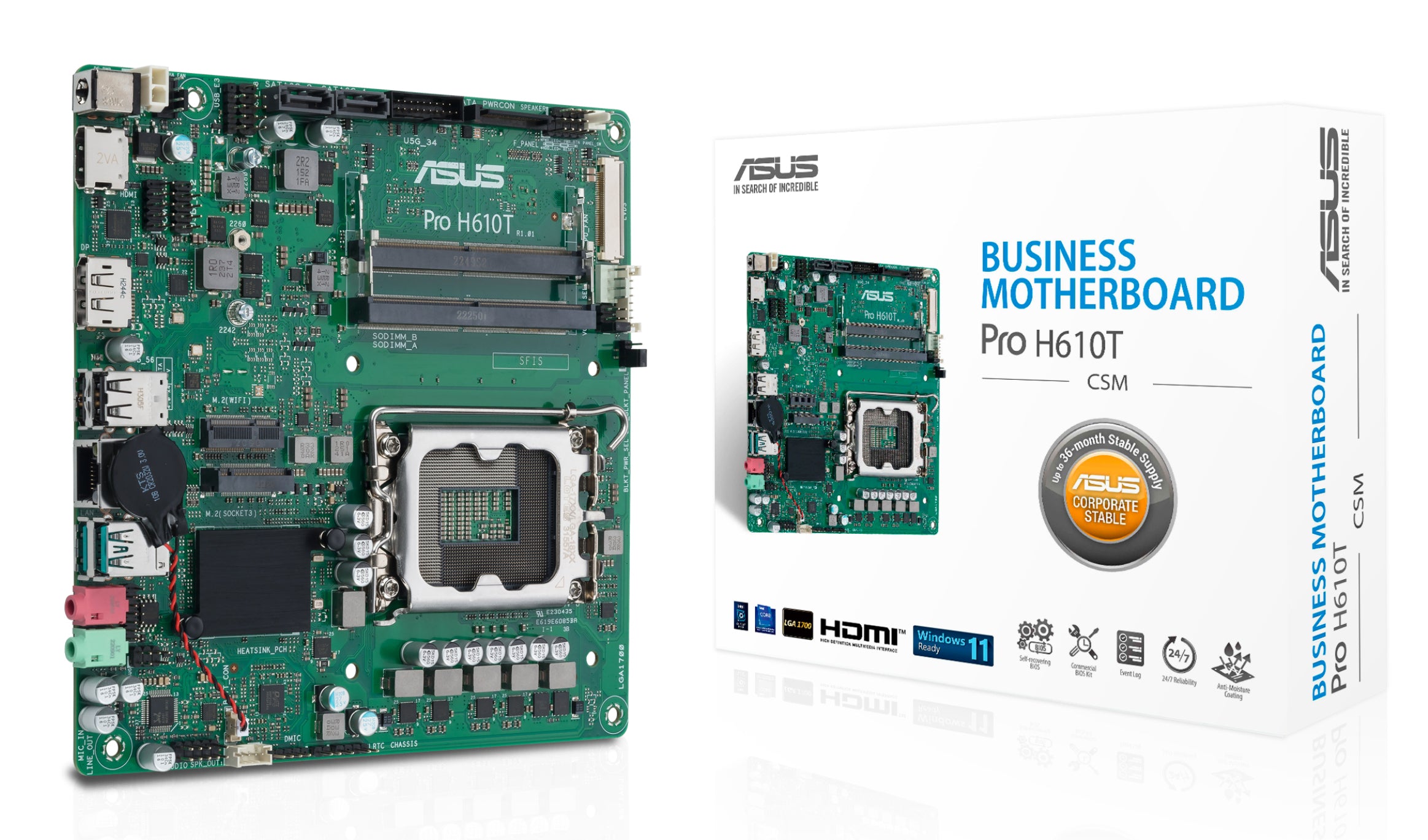 ASUS PRO H610T-CSM Intel H610 LGA 1700 Thin Mini ITX