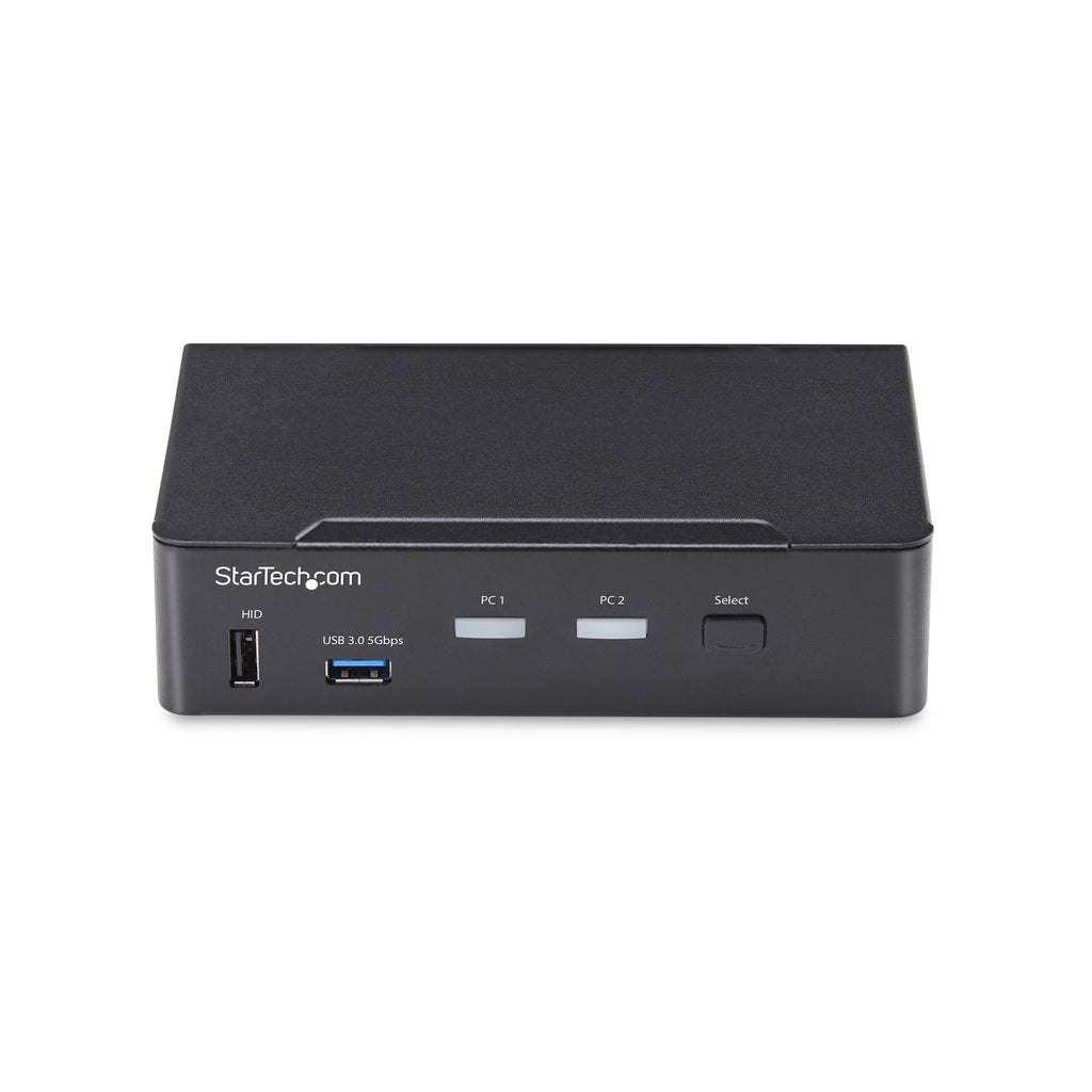 StarTech.com Switch KVM DisplayPort 2 Ports, 4K 60 Hz, DP 1.2, Gestion EDID, Hub USB 3.0 2 Ports, 4 Ports USB HID, Conforme TAA