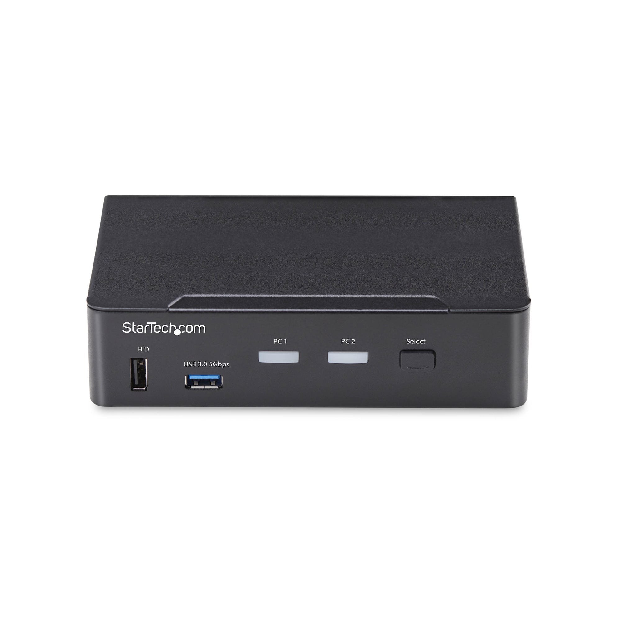 StarTech.com Switch KVM DisplayPort 2 Ports, 4K 60 Hz, DP 1.2, Gestion EDID, Hub USB 3.0 2 Ports, 4 Ports USB HID, Conforme TAA