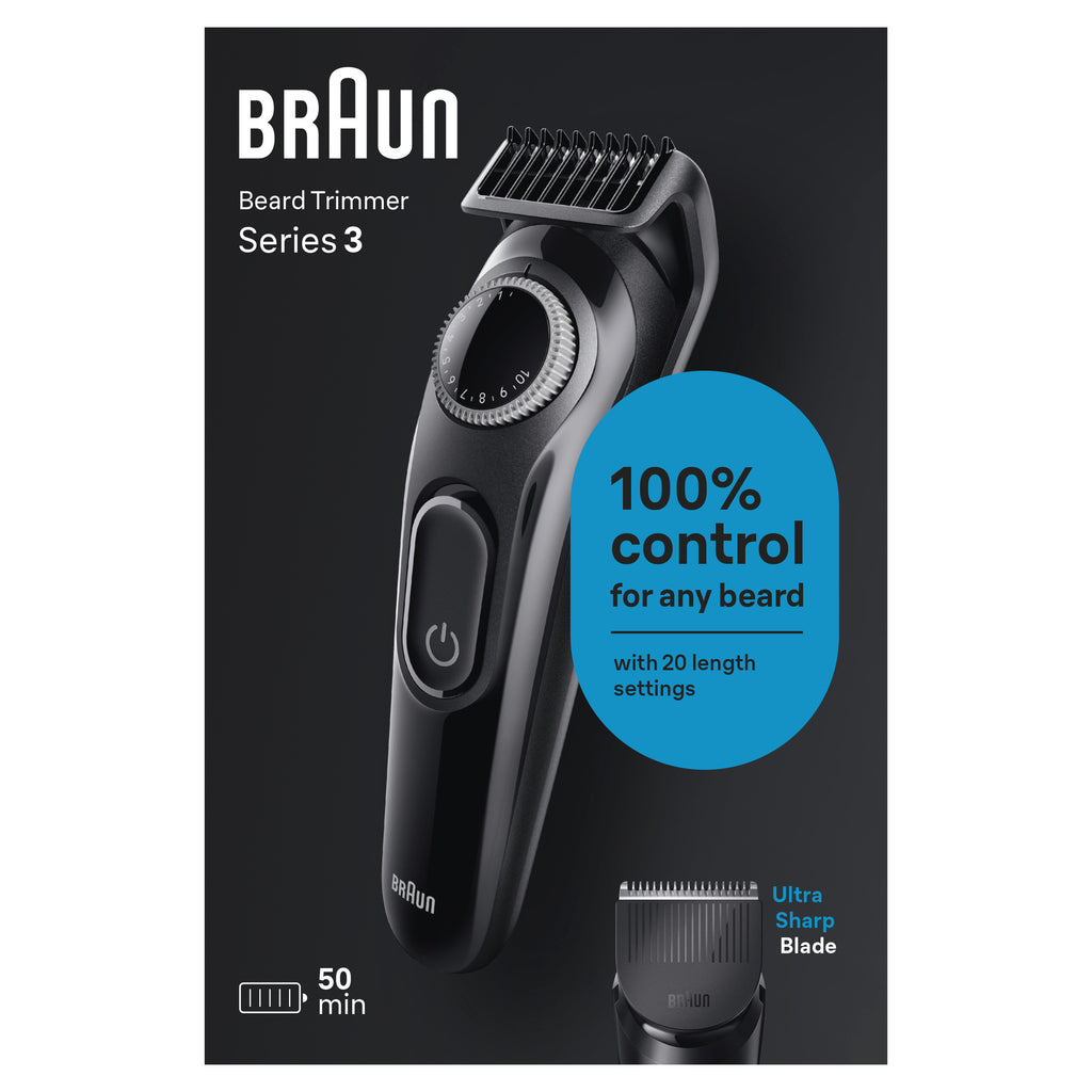 Braun BeardTrimmer 3 BT3400 tondeuse à barbe Batterie 20 1 cm Noir