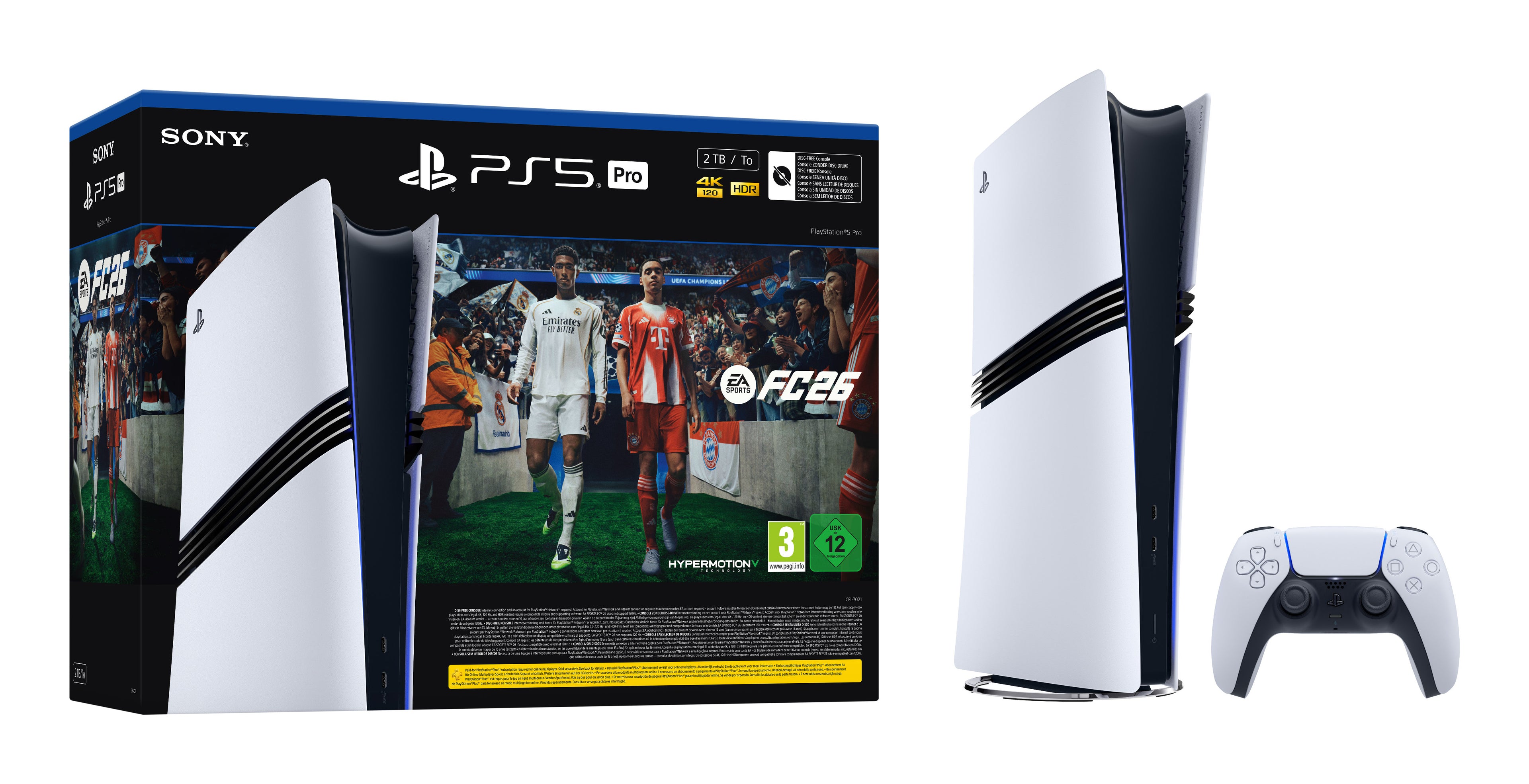 Sony Sony PlayStation 5 Pro + EA Sports FC 26 Bundle 2 To Wifi Noir, Blanc