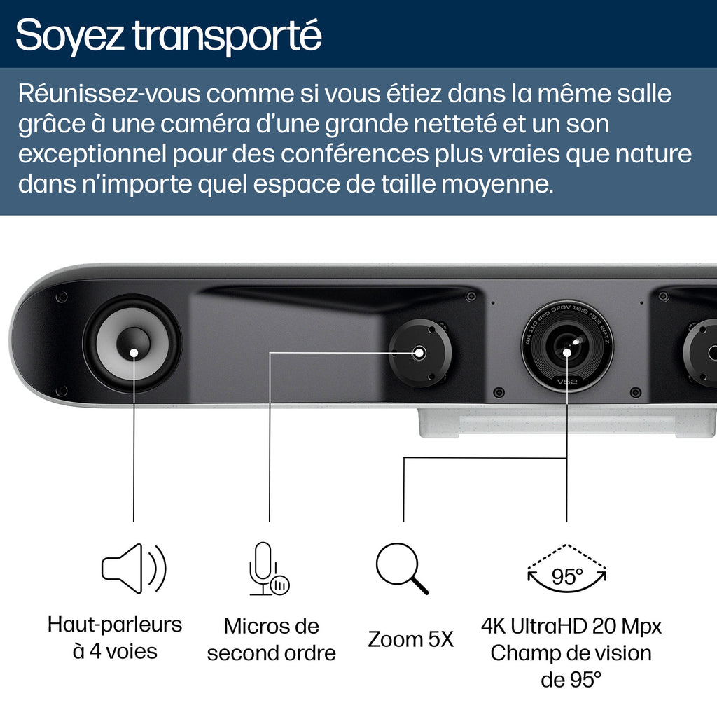 HP Poly Barre de visioconférence USB Poly Studio V52 - vue 4