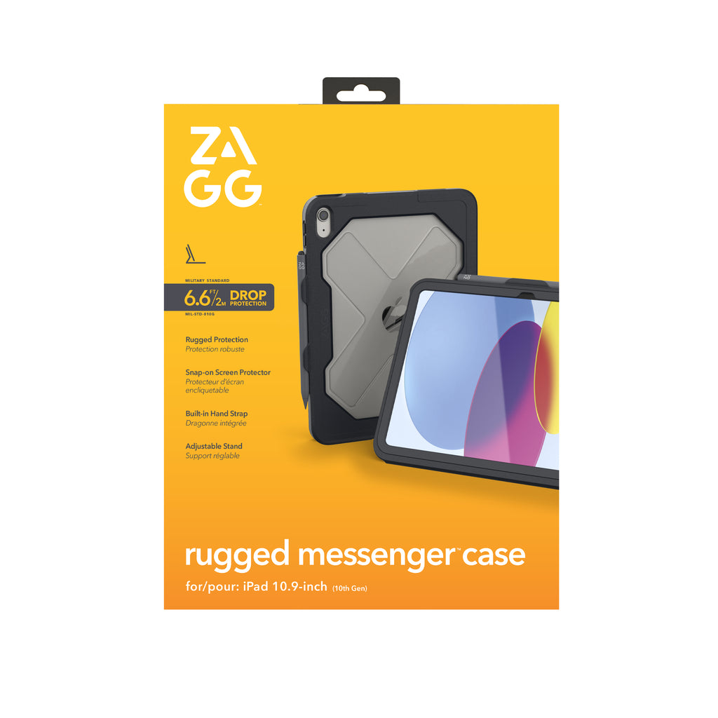 ZAGG Rugged Messenger Case 27,7 cm (10.9") Housse, Couleur Charbon