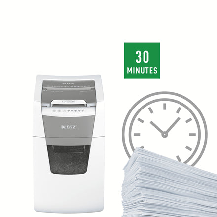 Leitz 80140000 Destructeur de Papier Micro-broyage, 44L, 55 dB, Gris et Blanc