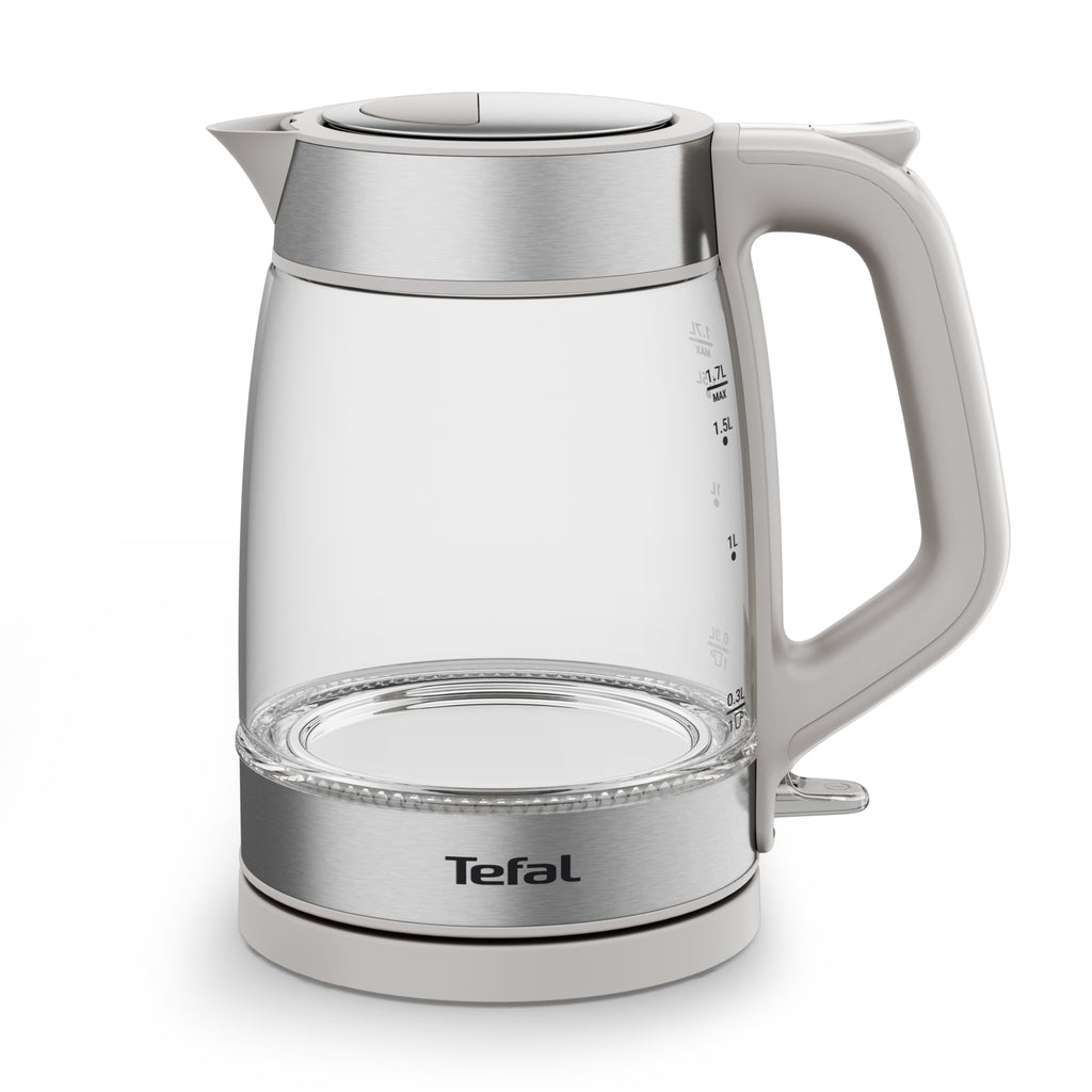 Tefal Glass Kettle KI605B30 bouilloire 1,7 L 2200 W Gris, Argent, Transparent