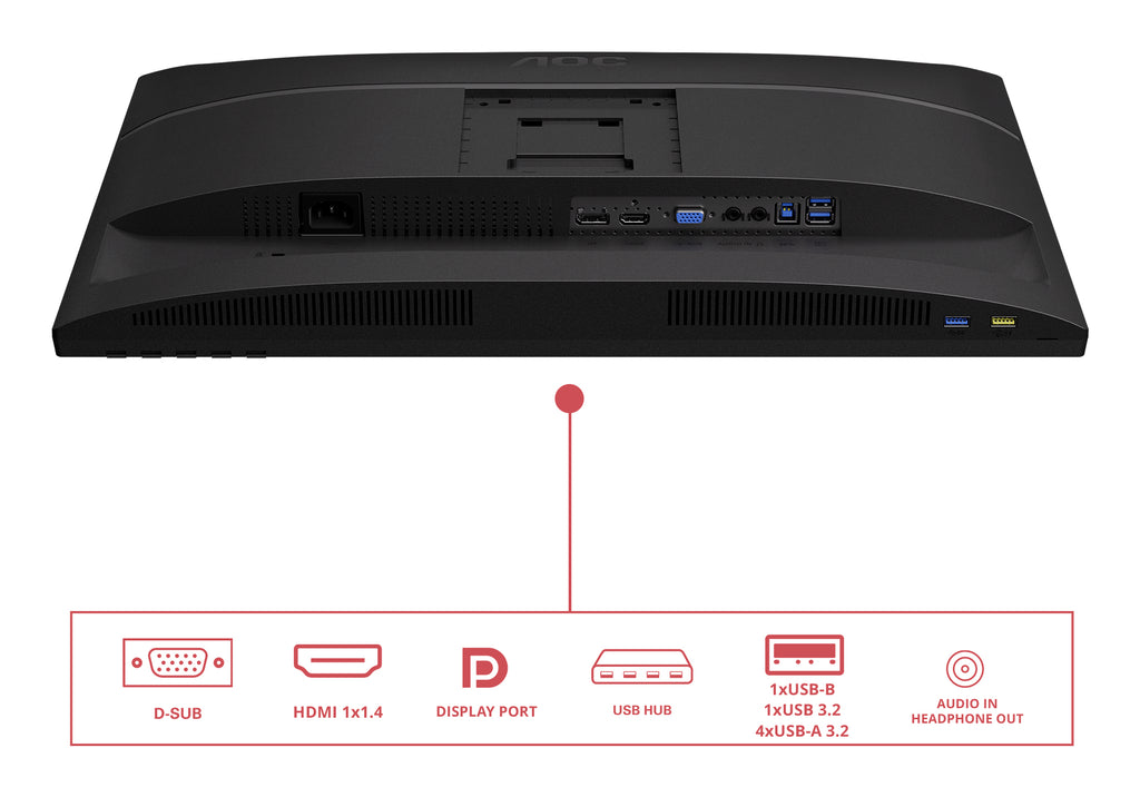AOC E4 X24E4U écran plat de PC 61 cm (24") 1920 x 1200 pixels Full HD LED Noir